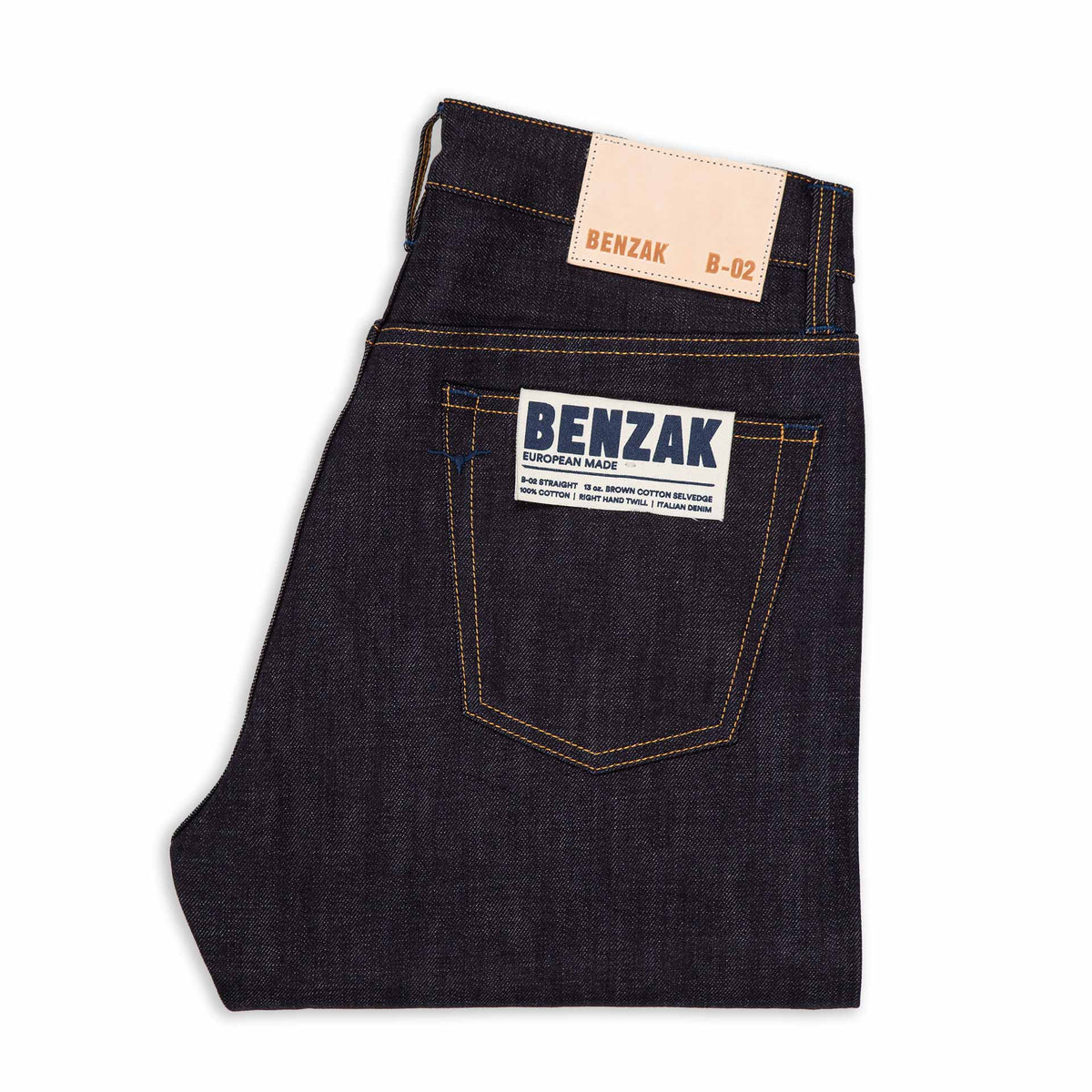 B-02 REGULAR STRAIGHT 13 oz. brown cotton selvedge | BENZAK