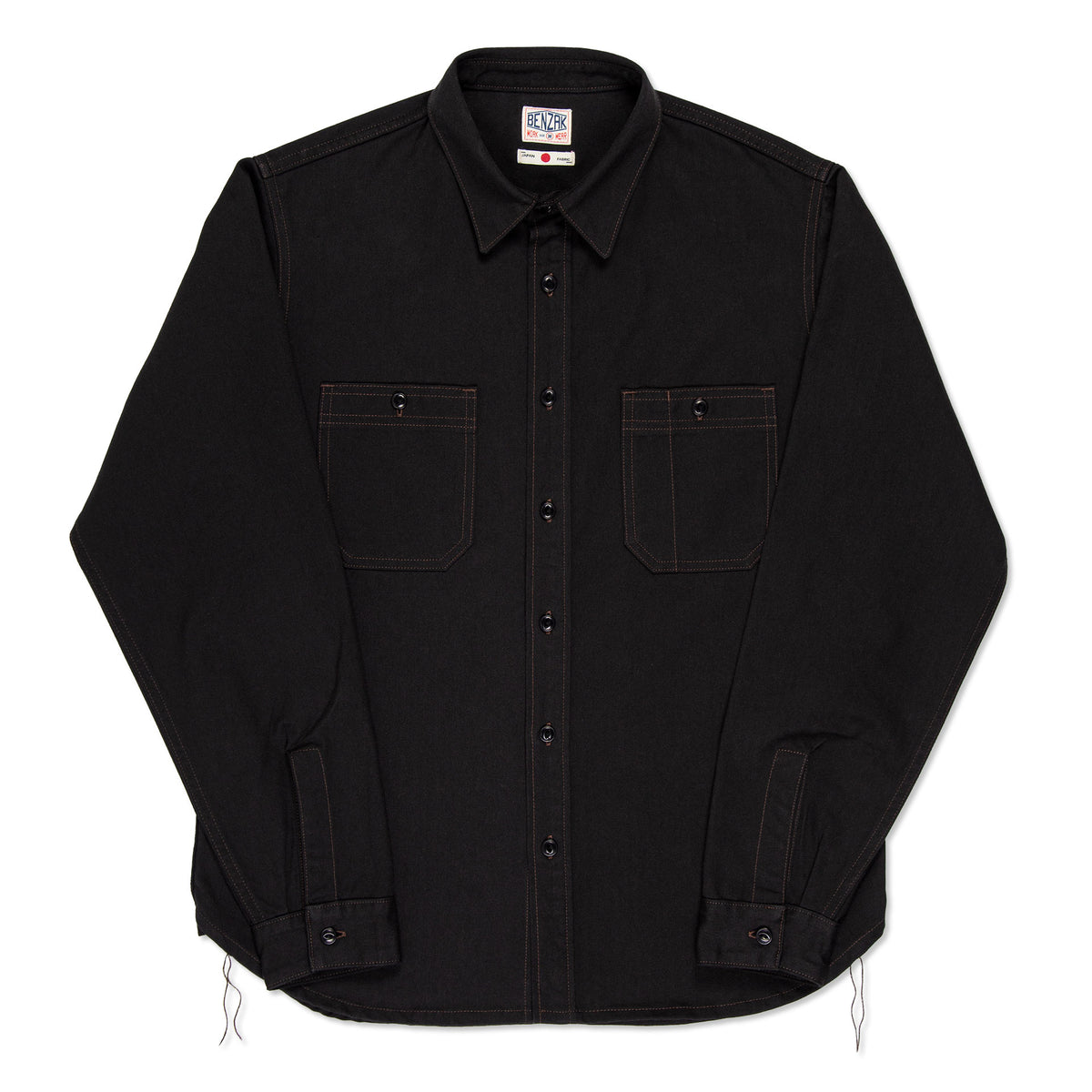 BWS-02 UTILITY SHIRT 8 oz. black herringbone | BENZAK