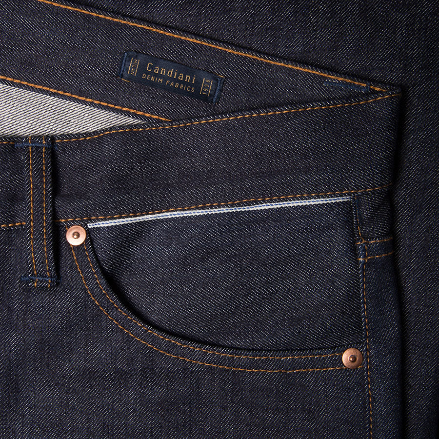 men's relaxed fit italian selvedge denim jeans | indigo | benzak | B-04 RELAXED special #2 15 oz. vintage indigo selvedge | candiani | hidden 6th pocket | hidden sixth pocket