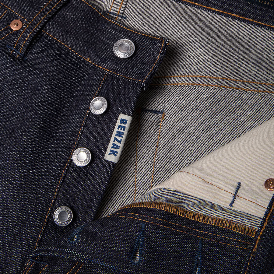 men's relaxed fit italian selvedge denim jeans | indigo | benzak | B-04 RELAXED special #2 15 oz. vintage indigo selvedge | candiani | 4 button fly | four button fly