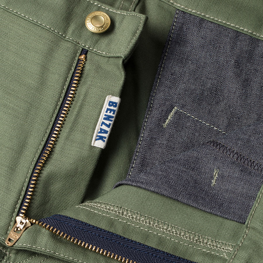 men's tapered fit chino | sateen | BC-01 TAPERED CHINO 10 oz. army green military twill | benzak | zip fly