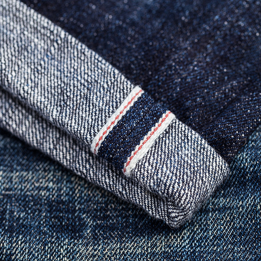 men's tapered fit japanese selvedge denim jeans | indigo | made in japan | benzak BDD-711 heavy slub 16 oz. RHT | selvedge fades