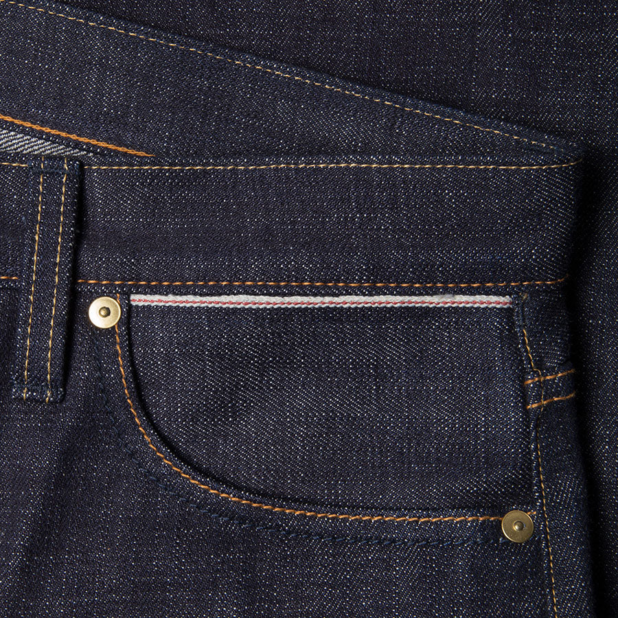 men's tapered fit japanese selvedge denim jeans | indigo | made in japan | benzak BDD-711 heavy slub 16 oz. RHT | hidden sixth pocket | hidden 6th pocket