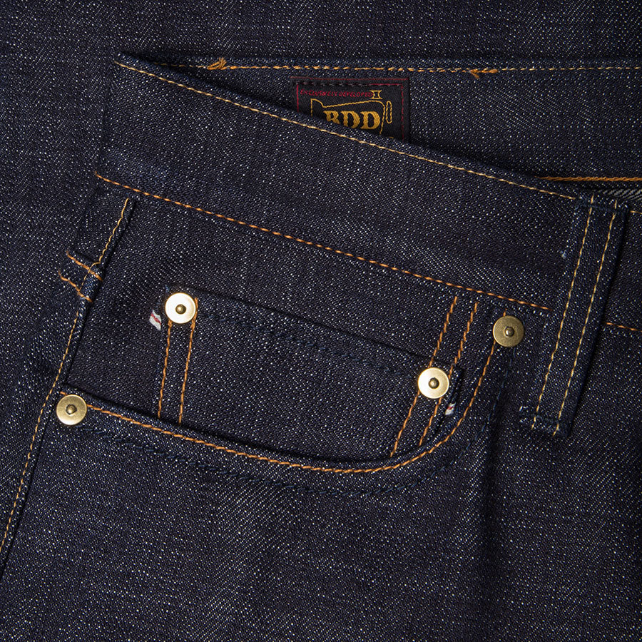 men's tapered fit japanese selvedge denim jeans | indigo | made in japan | benzak BDD-711 heavy slub 16 oz. RHT | coin pocket