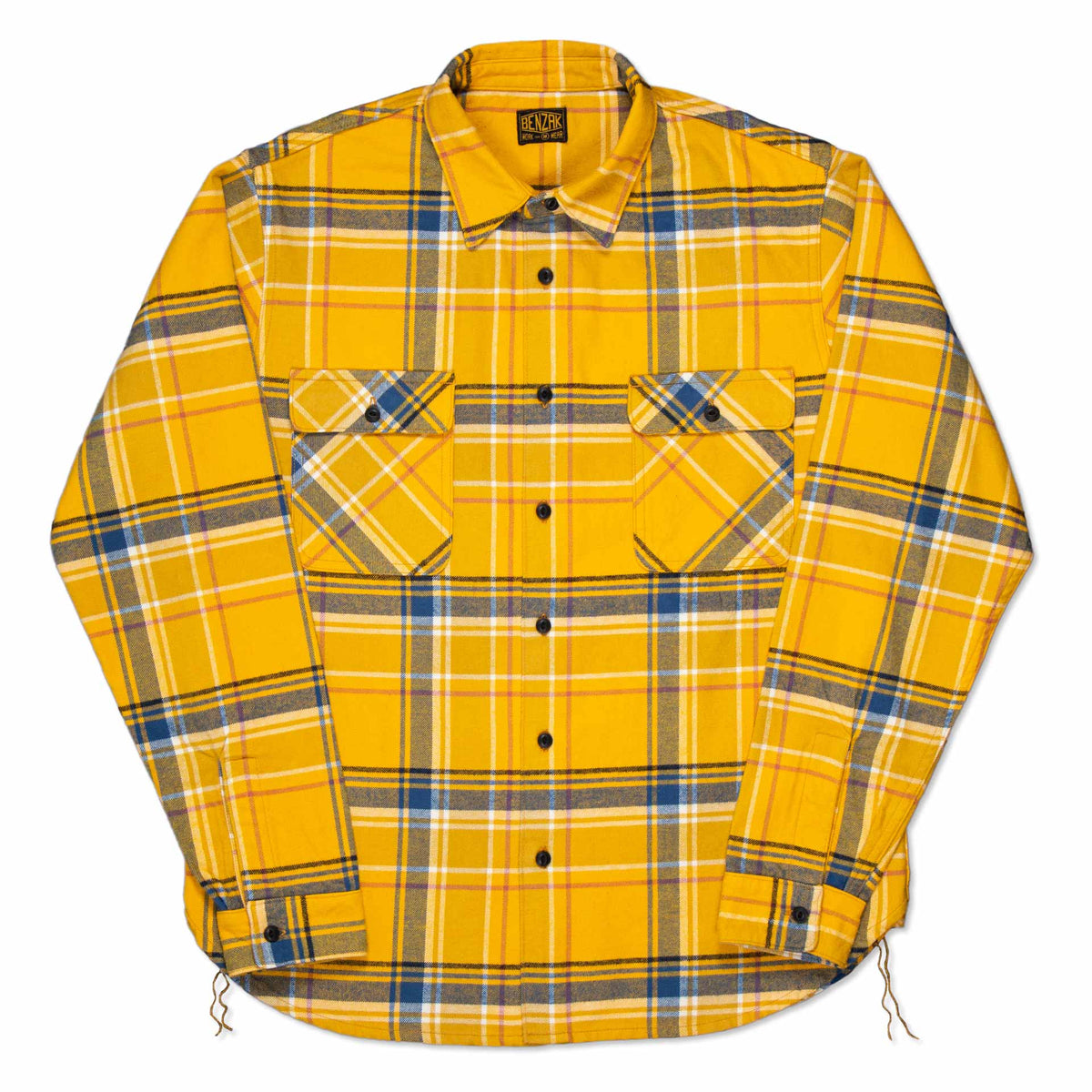 BWS-01 WORK SHIRT 8 oz. yellow & blue check flannel | BENZAK
