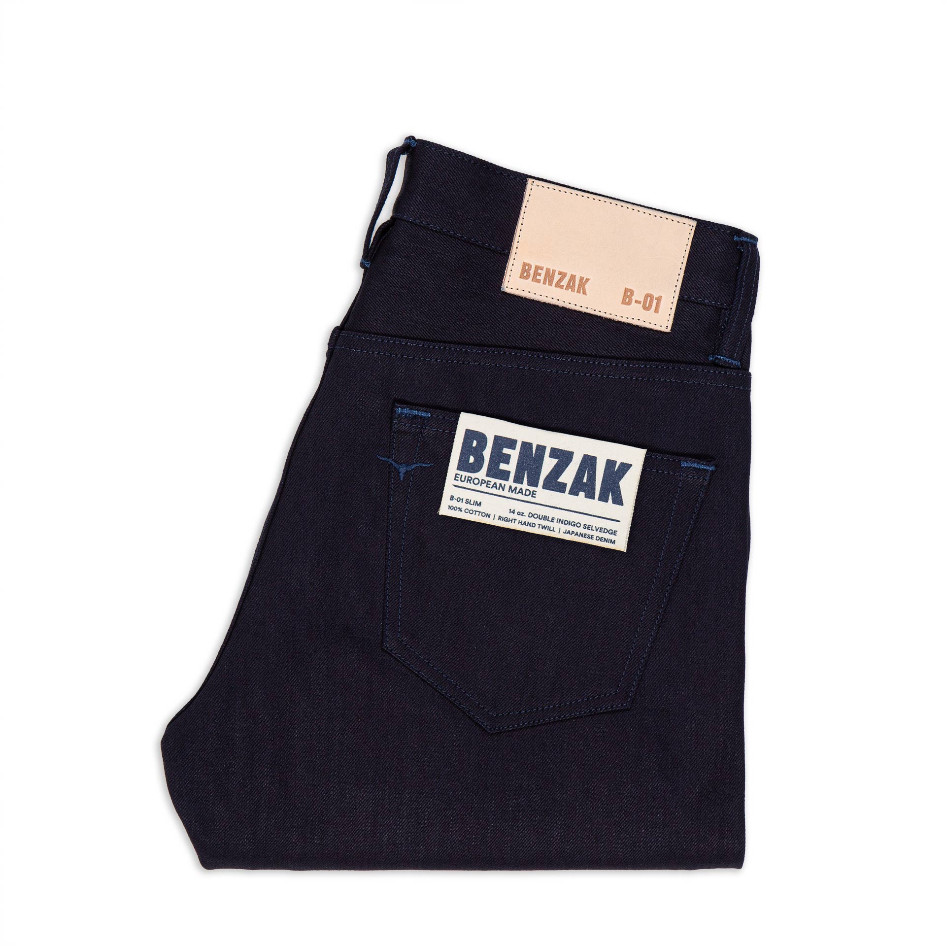 men's slim fit japanese selvedge denim jeans | indigo | benzak B-01 SLIM 15.5 oz. Kojima selvedge | Collect Mills | pocket flasher