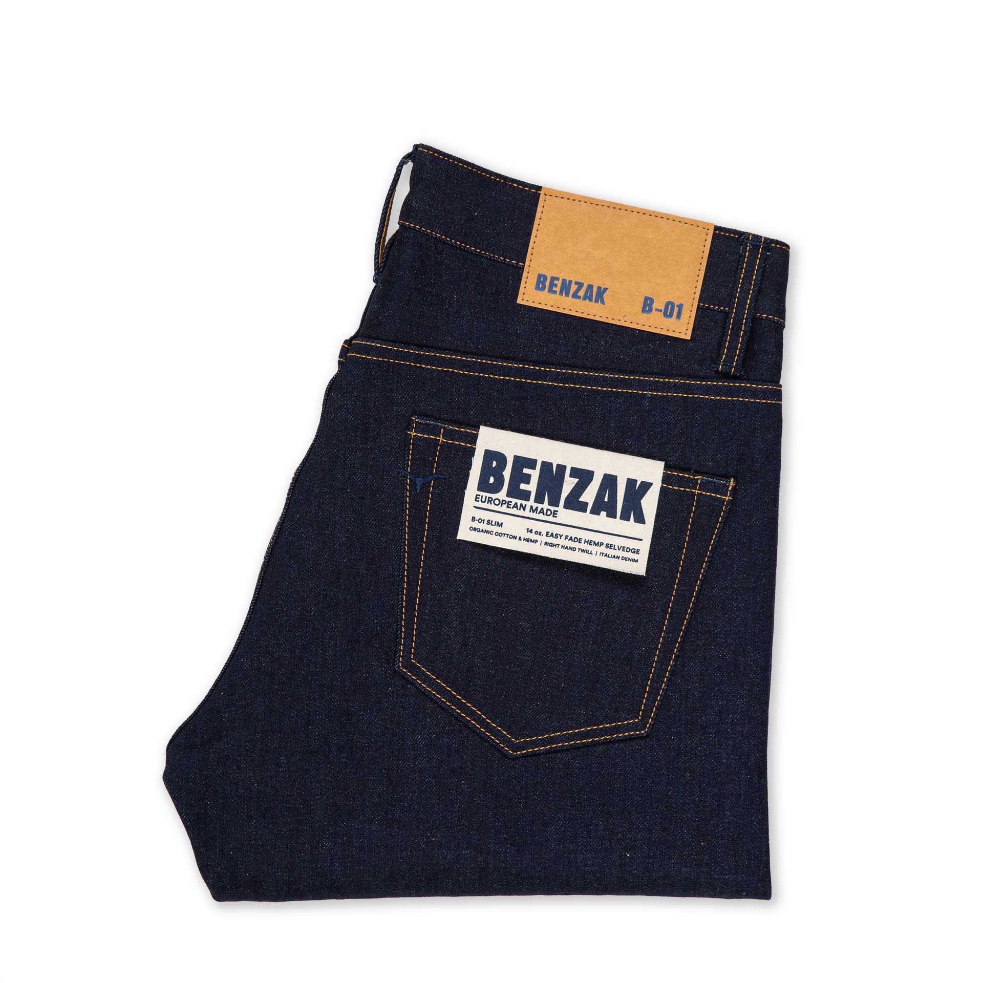 men's slim fit japanese selvedge denim jeans | indigo | made in japan | benzak BDD-006 heavy slub 16 oz. RHT | pocket flasher