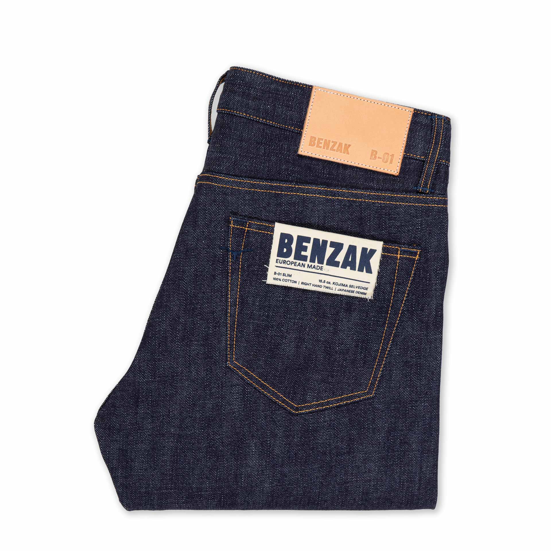 men's slim fit japanese selvedge denim jeans | indigo | made in japan | benzak BDD-006 heavy slub 16 oz. RHT | pocket flasher