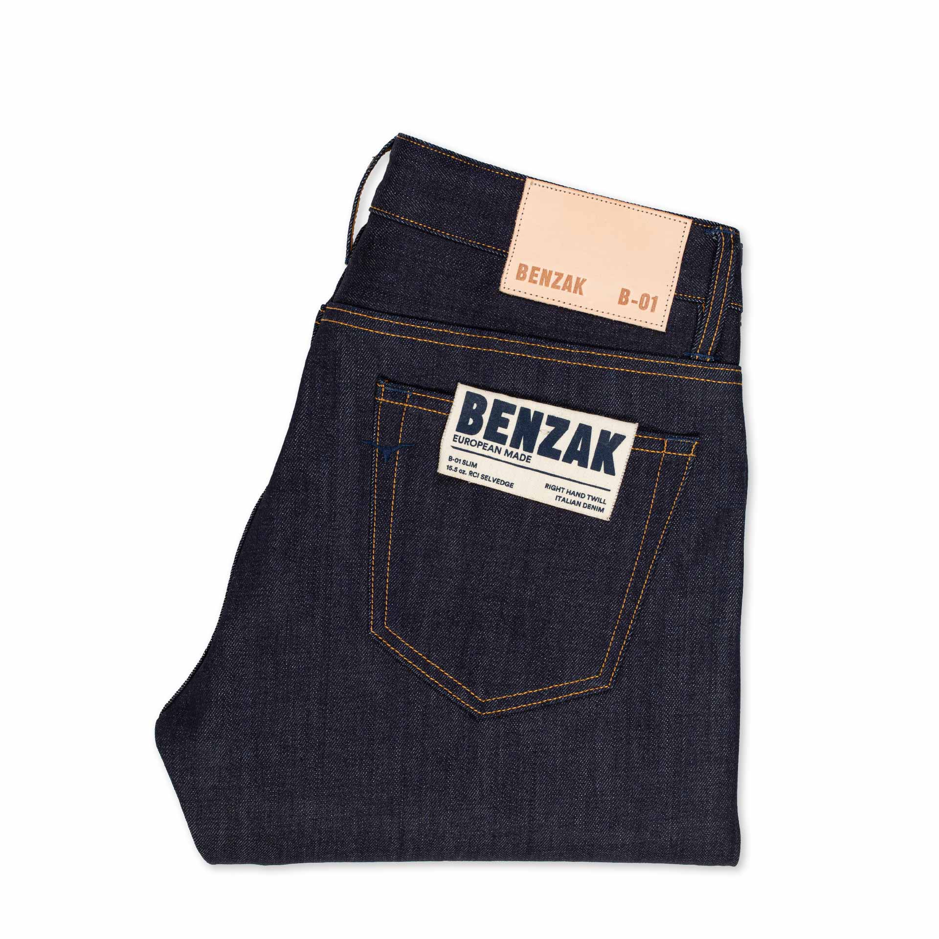 men's slim fit japanese selvedge denim jeans | indigo | benzak B-01 SLIM 15.5 oz. Kojima selvedge | Collect Mills | pocket flasher