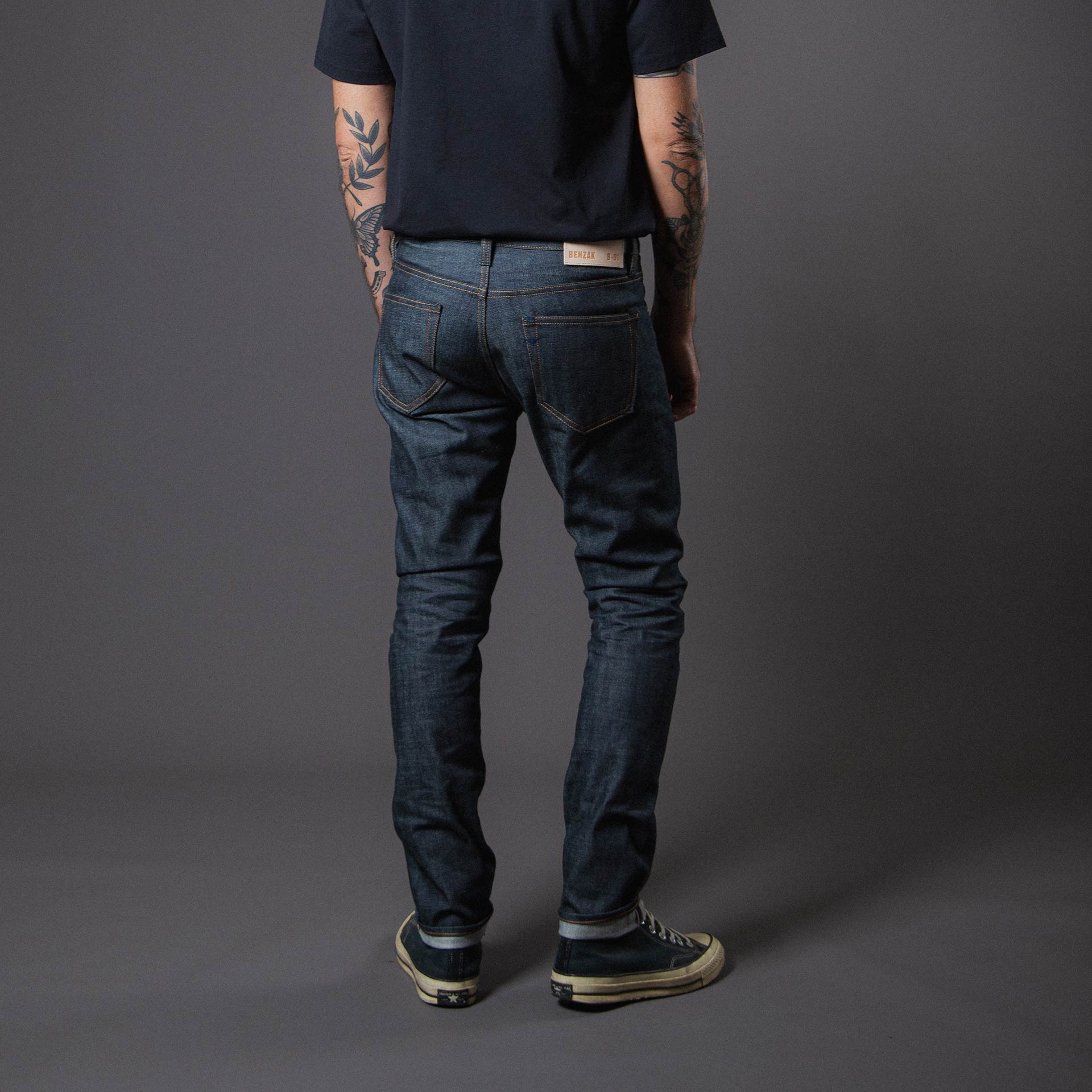 B-01 SLIM TAPERED 14 oz. green cast selvedge | BENZAK – Benzak 