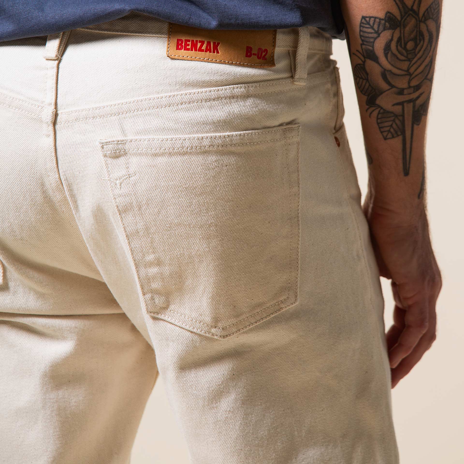 bdbd様　BS リネンSK ベージュ0 B-01 SLIM TAPERED 14 oz. selvedge colour denim / ecru