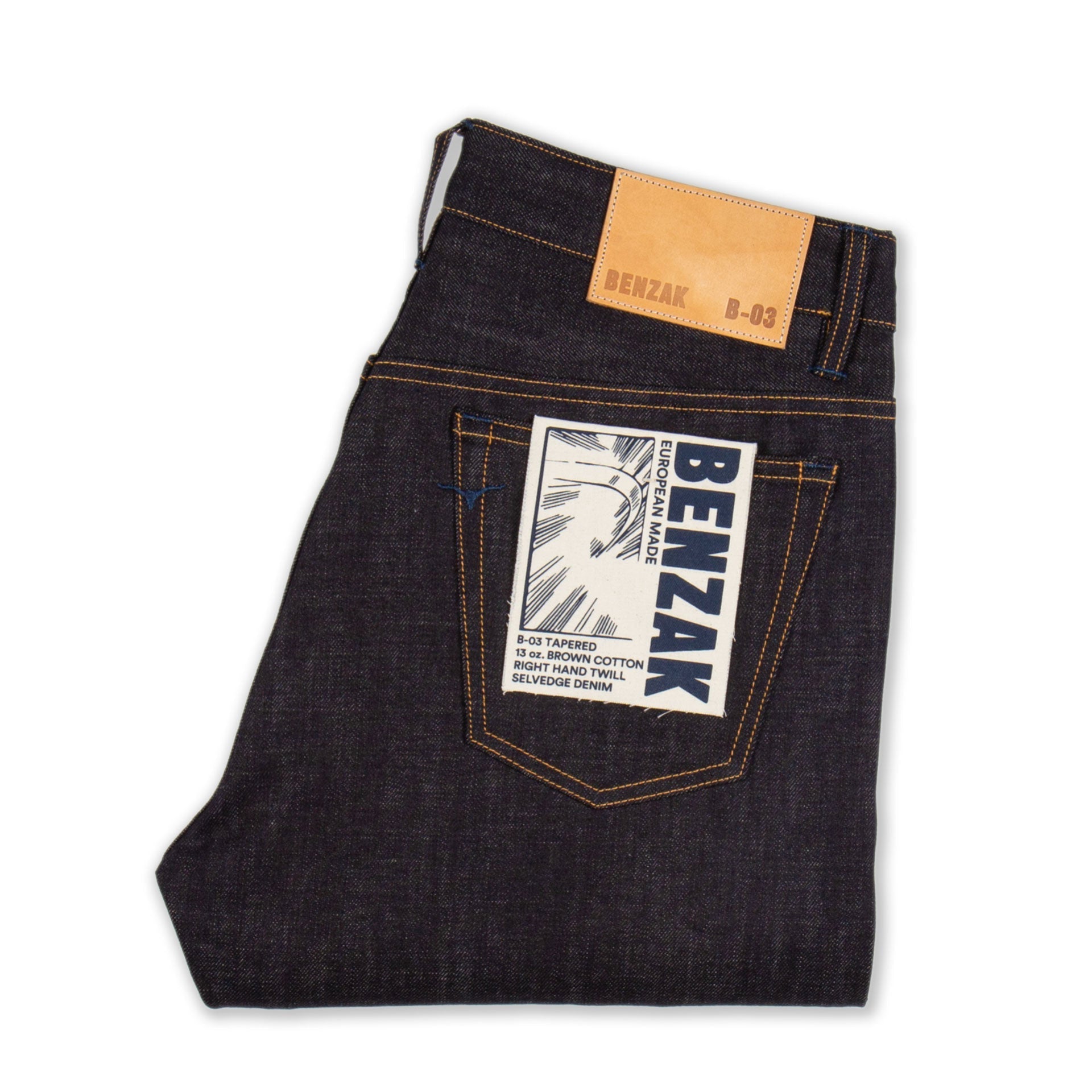 men's slim fit japanese selvedge denim jeans | indigo | benzak B-01 SLIM 15.5 oz. Kojima selvedge | Collect Mills | pocket flasher