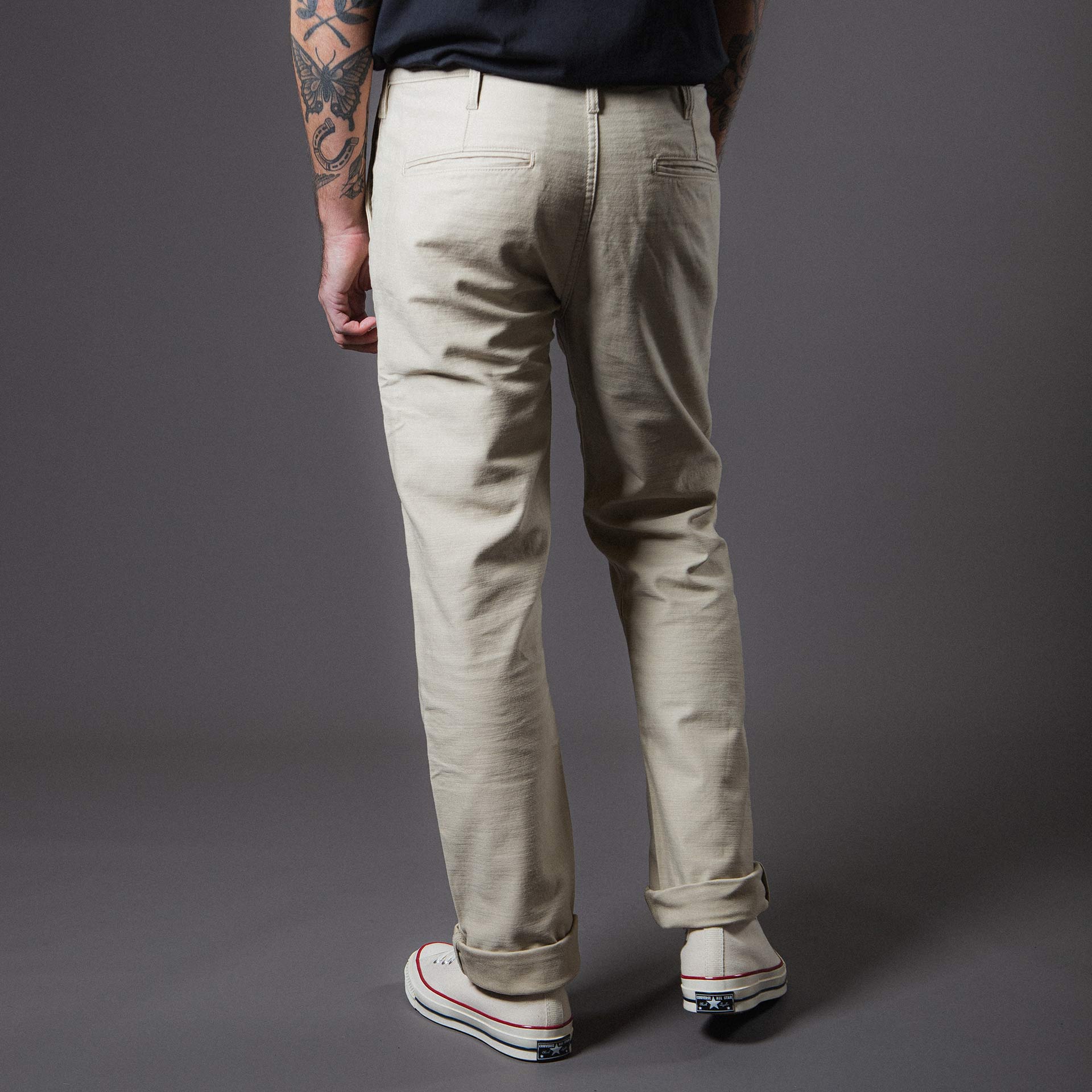 BC-03 STRAIGHT CHINO 10 oz. sand military twill | BENZAK
