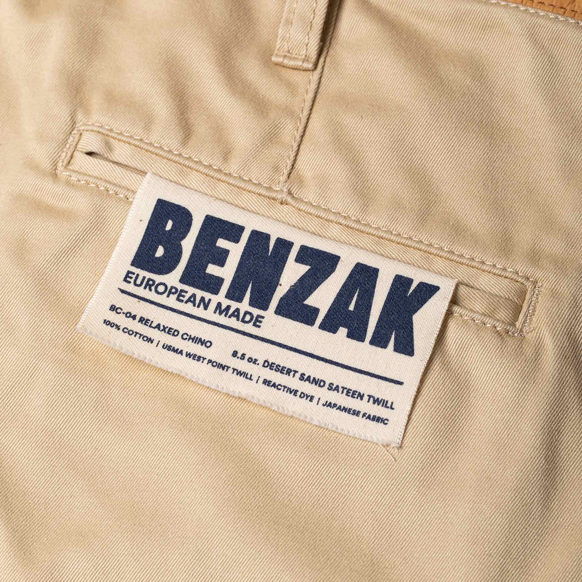 BC-04 RELAXED CHINO 8.5 oz. desert sand sateen twill | BENZAK