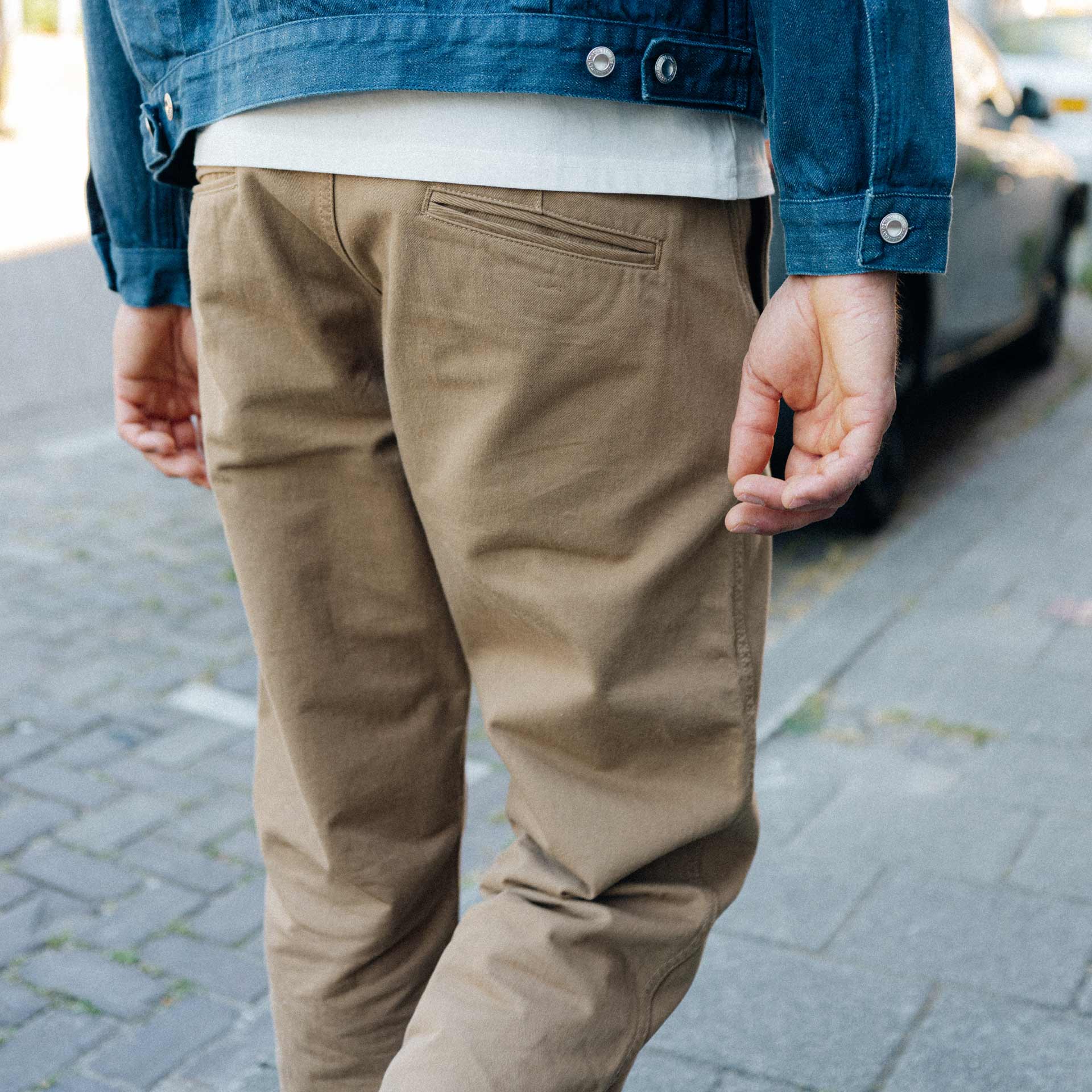BC-05 LOOSE CHINO 8.5 oz. camel beige chino cloth | BENZAK