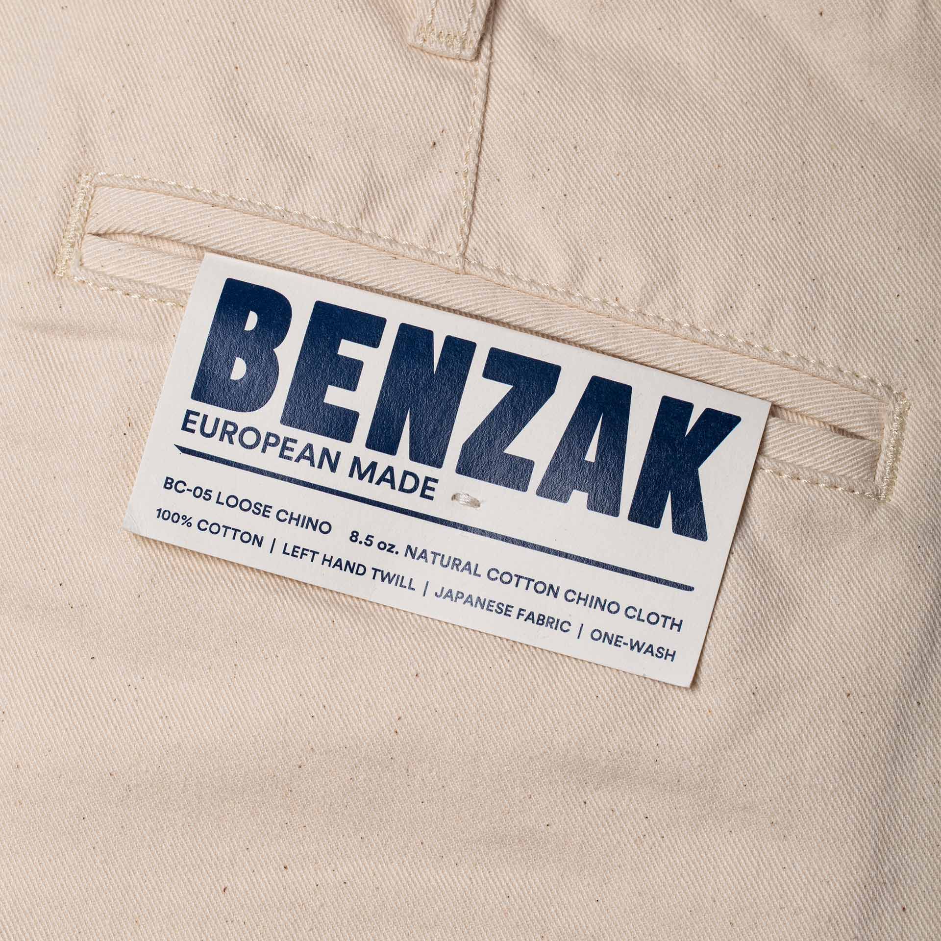 BC-05 LOOSE CHINO 8.5 oz. natural cotton chino cloth | BENZAK