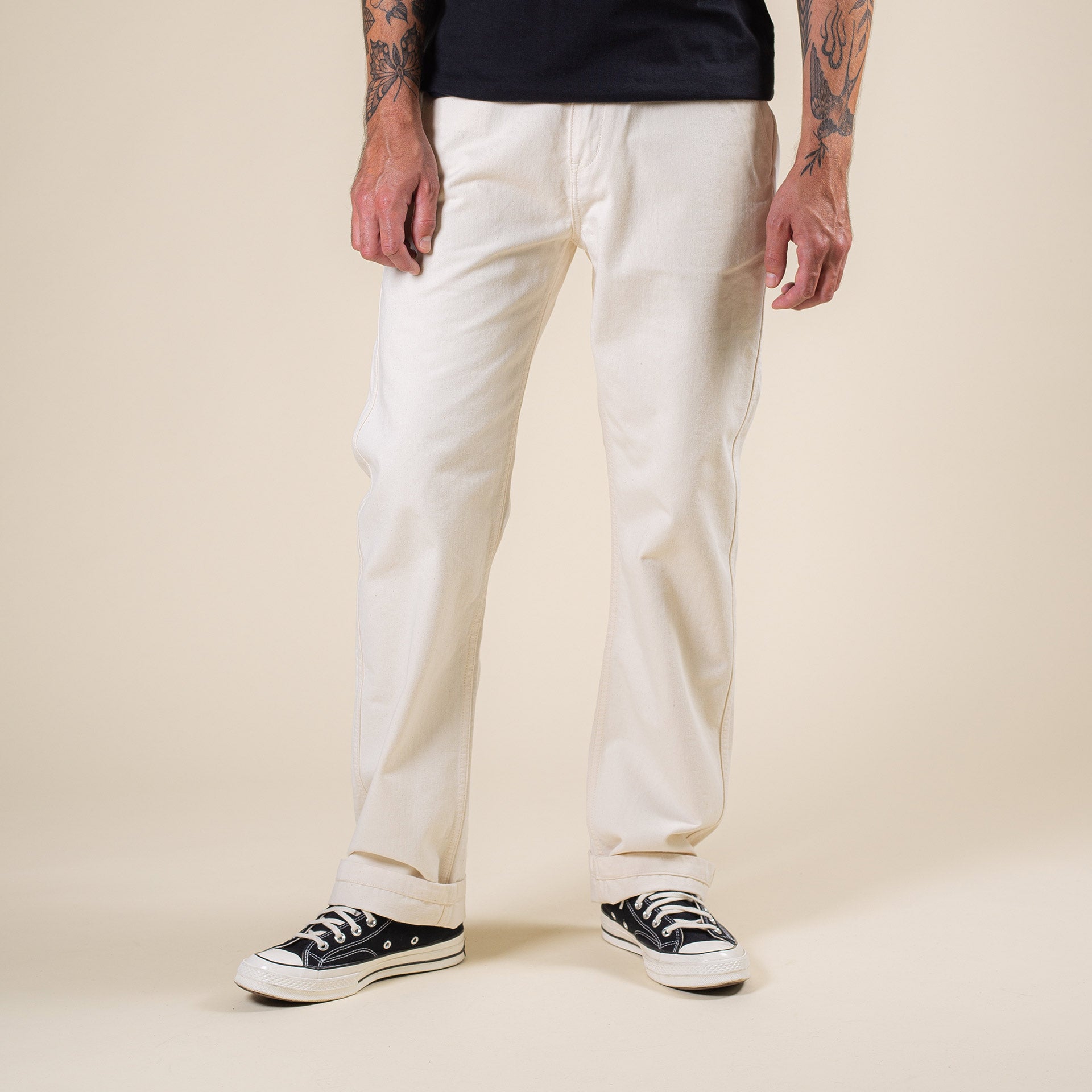 a-chan　1221 BC-05 LOOSE CHINO 8.5 oz. natural cotton chino cloth