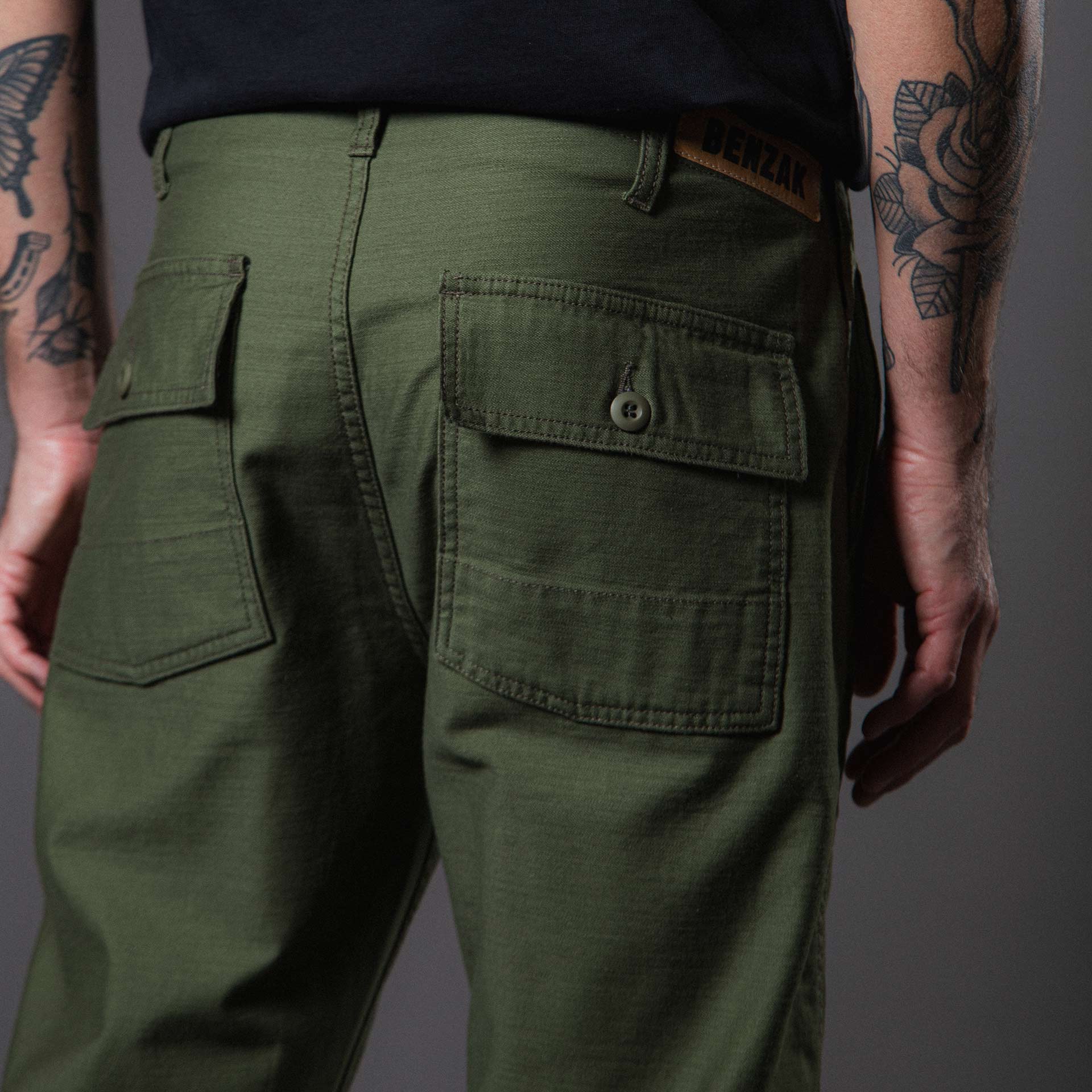 BP-07 LOOSE FATIGUE PANTS 10 oz. olive drab military twill