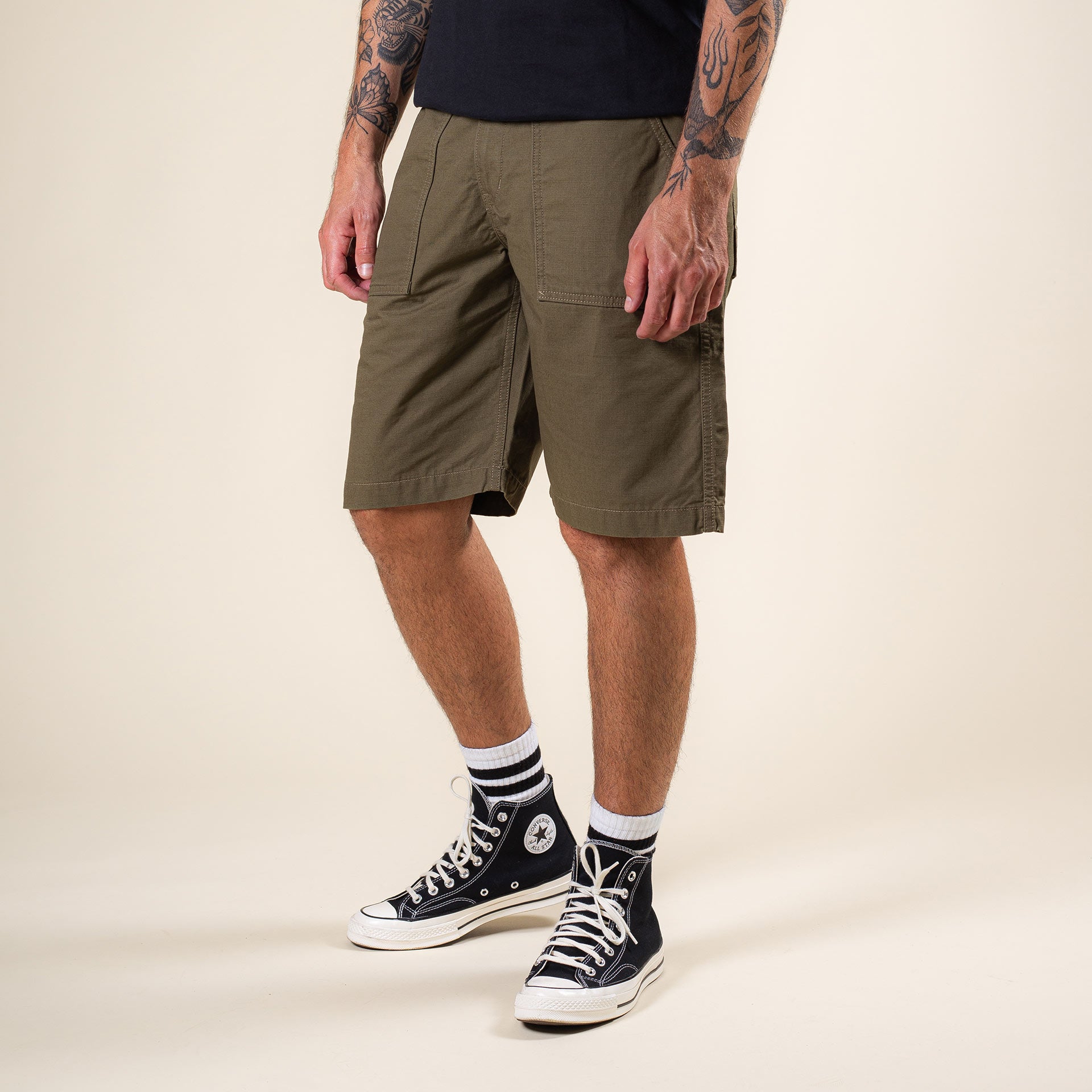 BC-01 TAPERED CHINO 8 oz. olive drab ripstop | BENZAK – Benzak