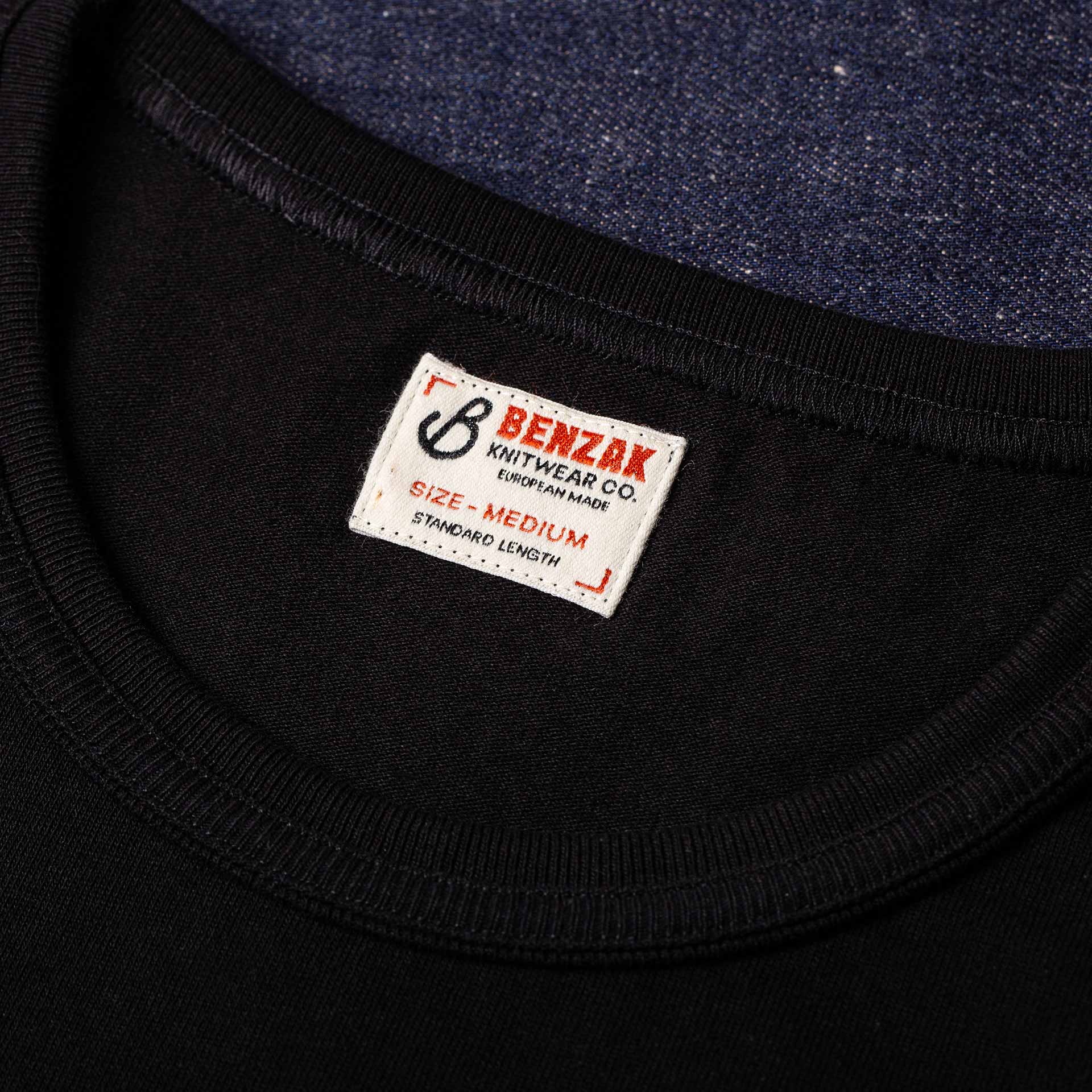 b*h様 USED / N!ce round logo border tee 2 BT-09 VINTAGE TEE black vintage jersey – Benzak Denim Developers