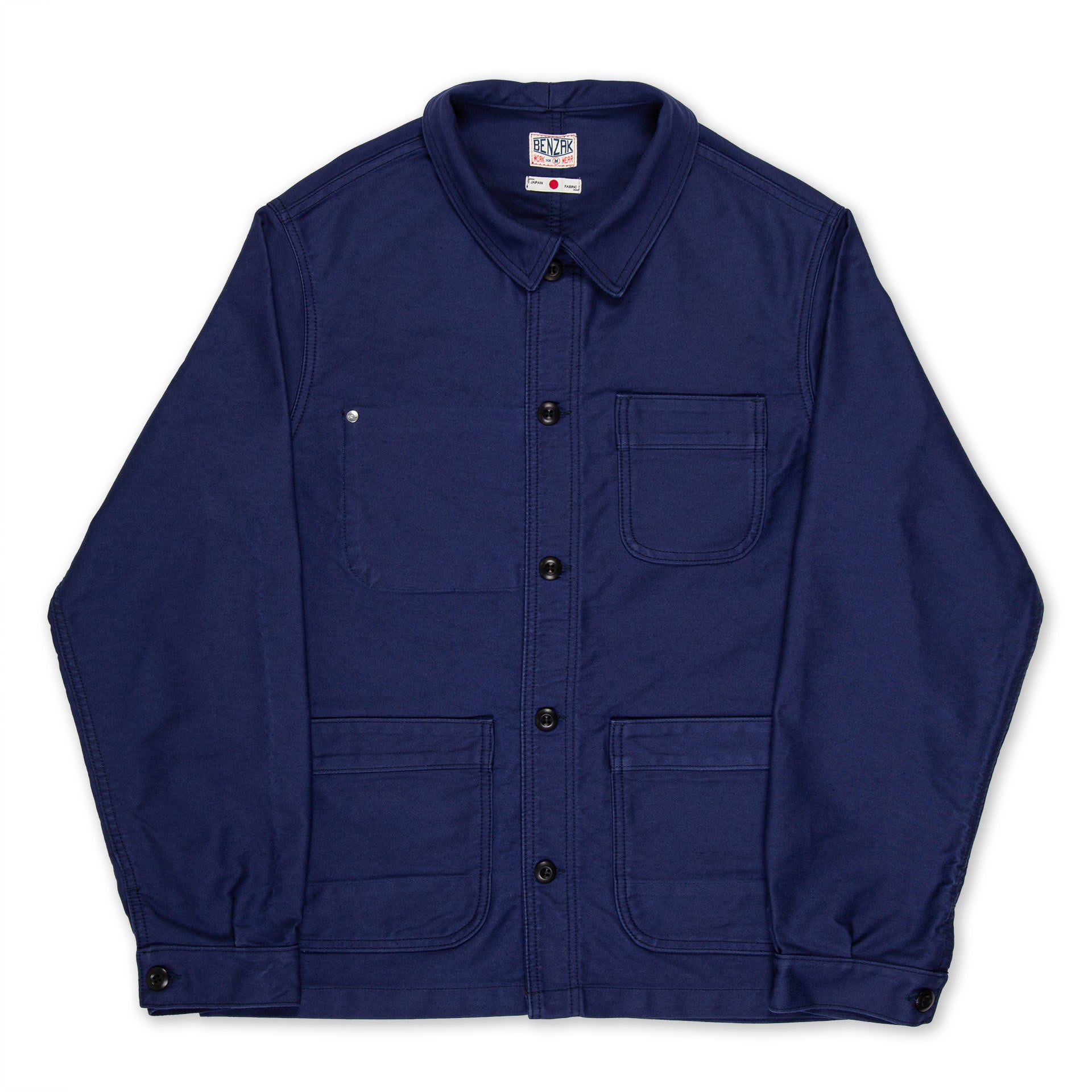 ドイツ モールスキン ダメージ ワークジャケット ネイビーML ブルーaw119 BWJ-