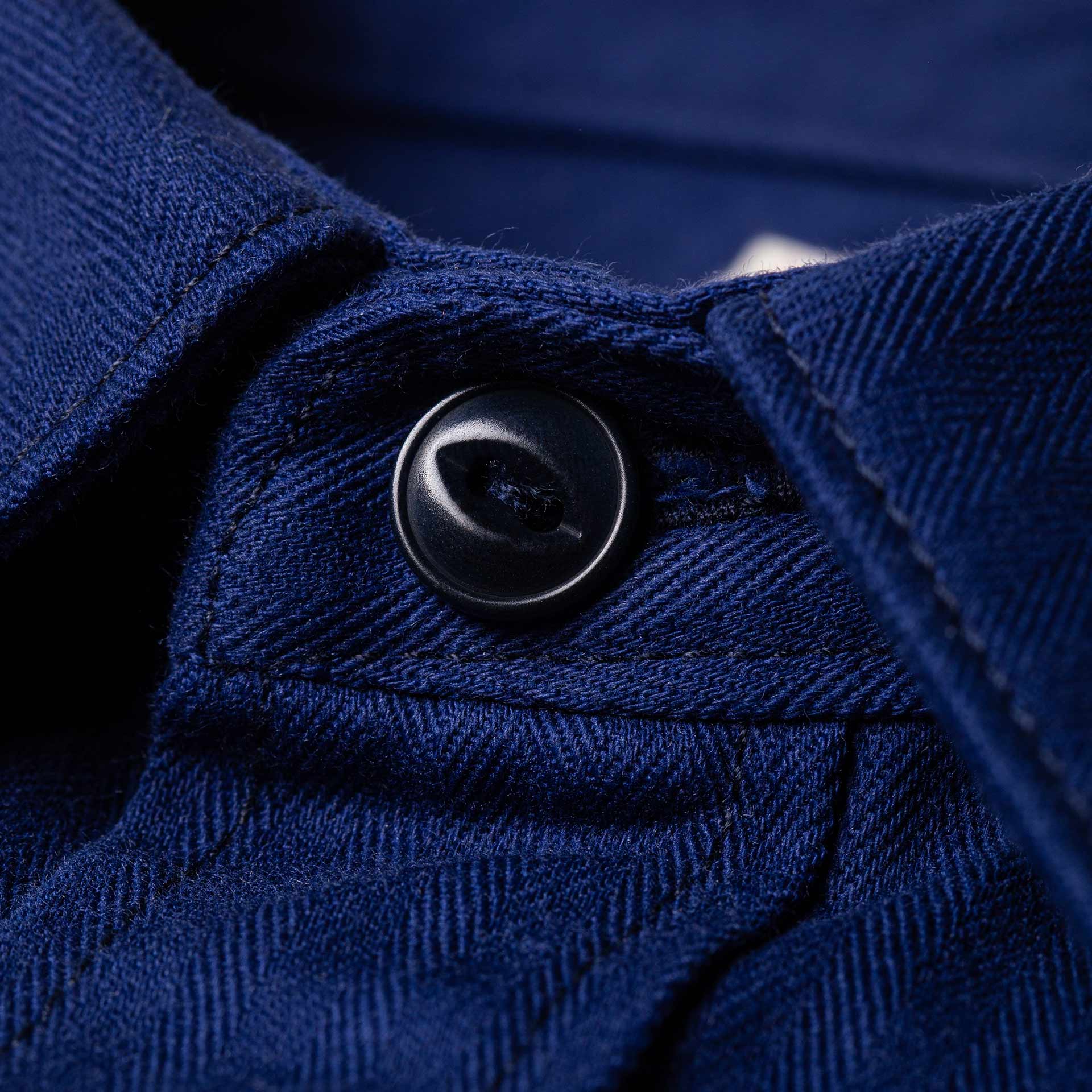 BWS-02 UTILITY SHIRT 8 oz. worker blue herringbone | BENZAK