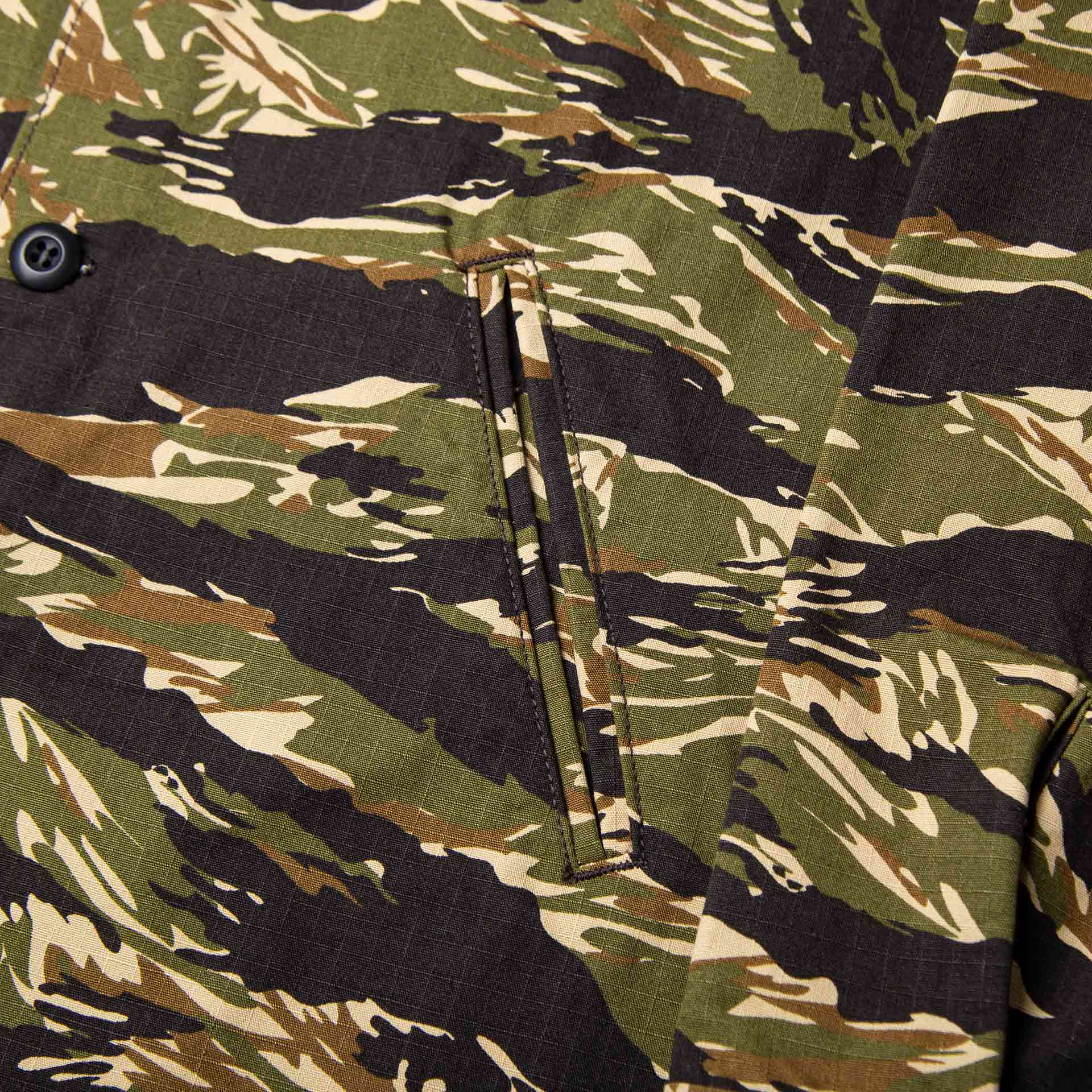 BWS-03 MILITARY OVERSHIRT 8 oz. tiger camo ripstop | BENZAK