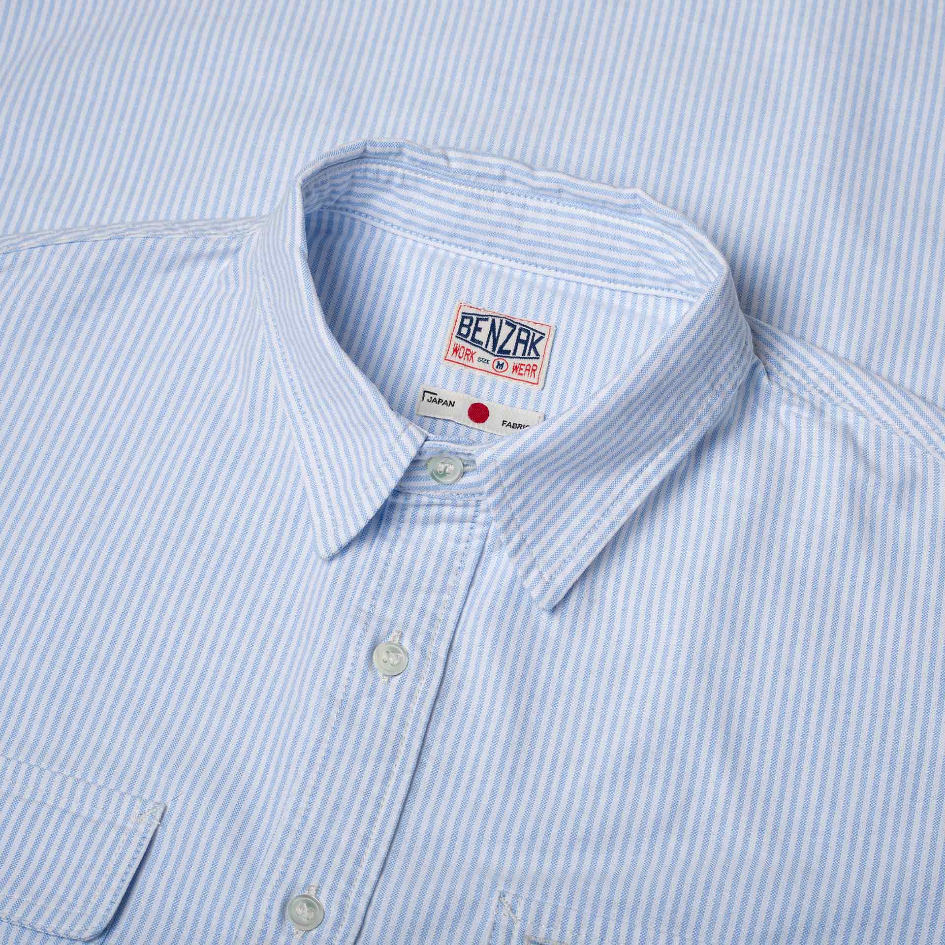 BWS-06 WORKER SHIRT 6 oz. blue & white striped oxford | BENZAK