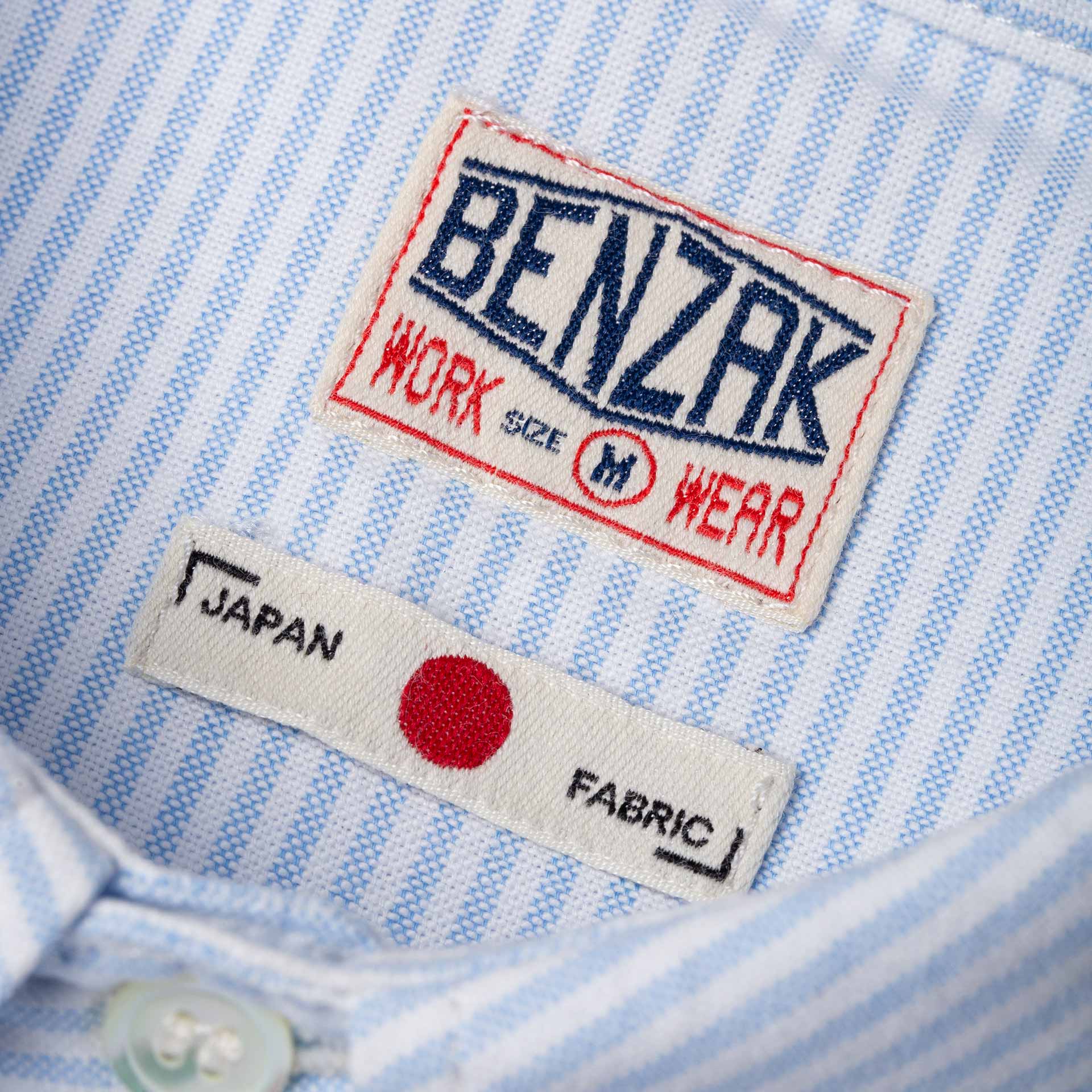 BWS-06 WORKER SHIRT 6 oz. blue & white striped oxford | BENZAK