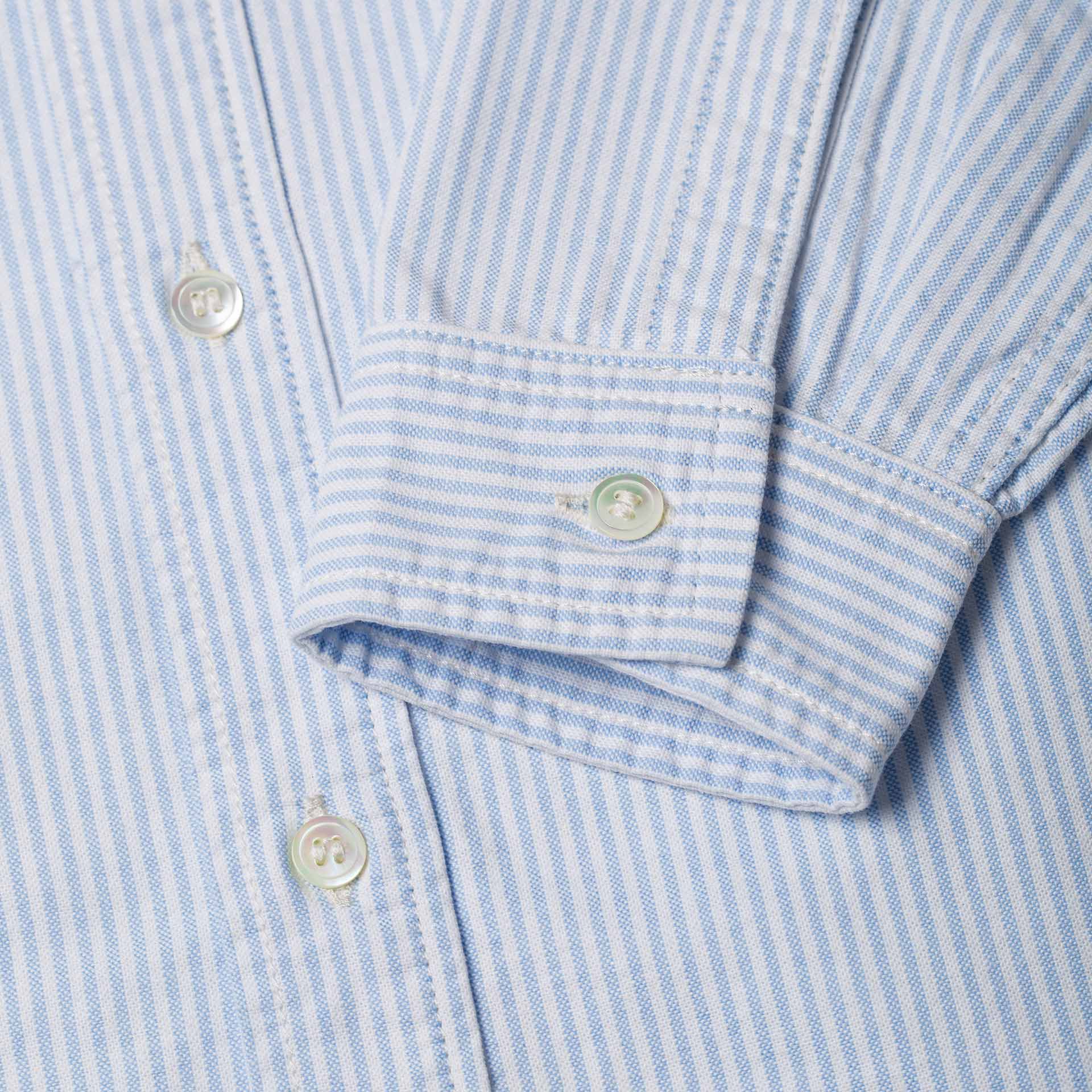 BWS-06 WORKER SHIRT 6 oz. blue & white striped oxford | BENZAK