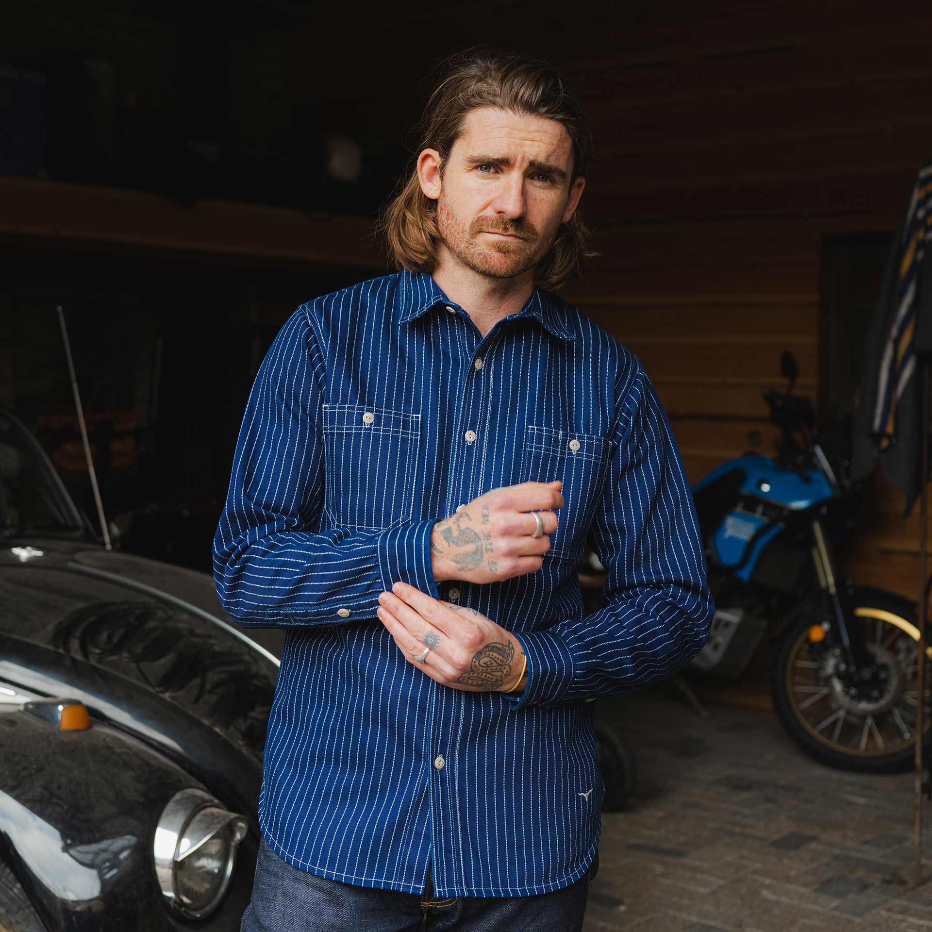 BWS-07 SERVICEMAN SHIRT 11.5 oz. indigo wabash selvedge twill