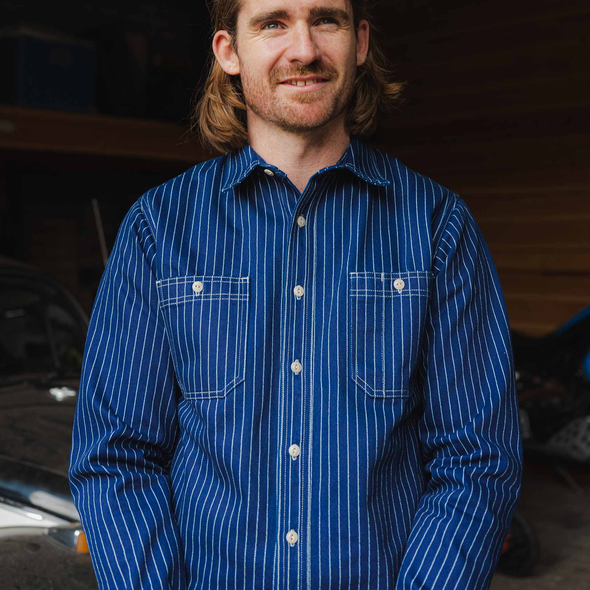 BWS-07 SERVICEMAN SHIRT 11.5 oz. indigo wabash selvedge twill