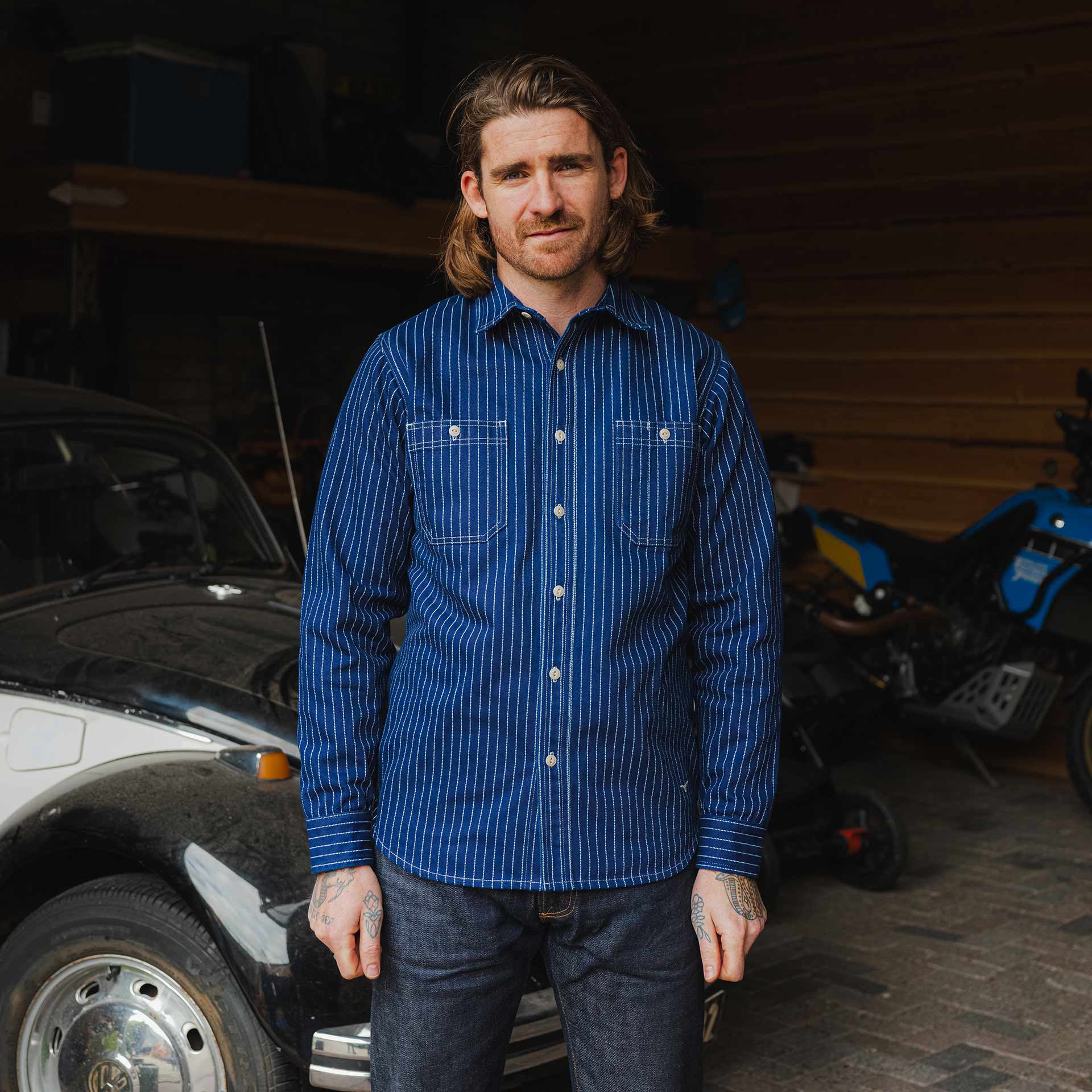 BWS-07 SERVICEMAN SHIRT 11.5 oz. indigo wabash selvedge twill