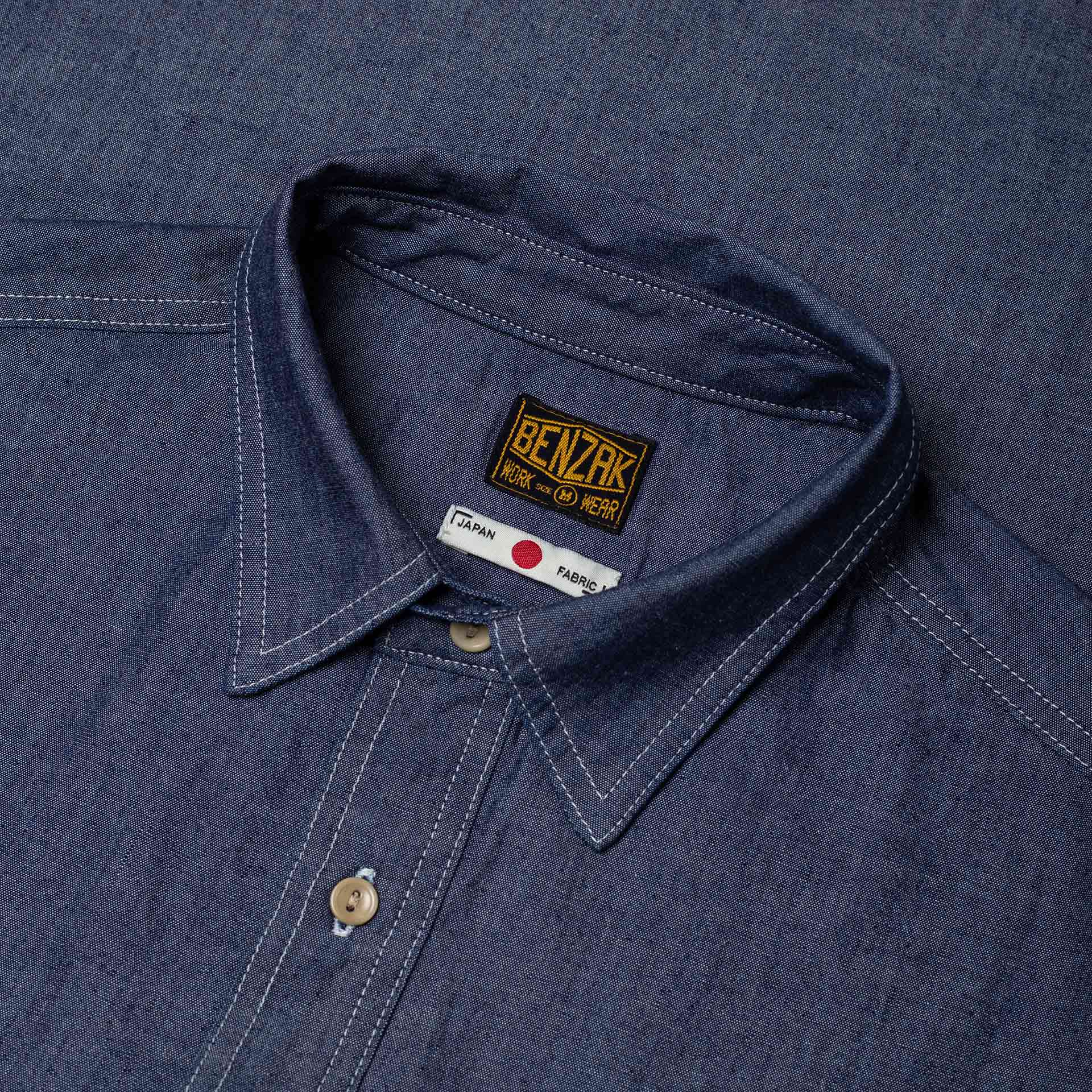 BWS-06 WORKER SHIRT 5 oz. dark indigo chambray | BENZAK – Benzak