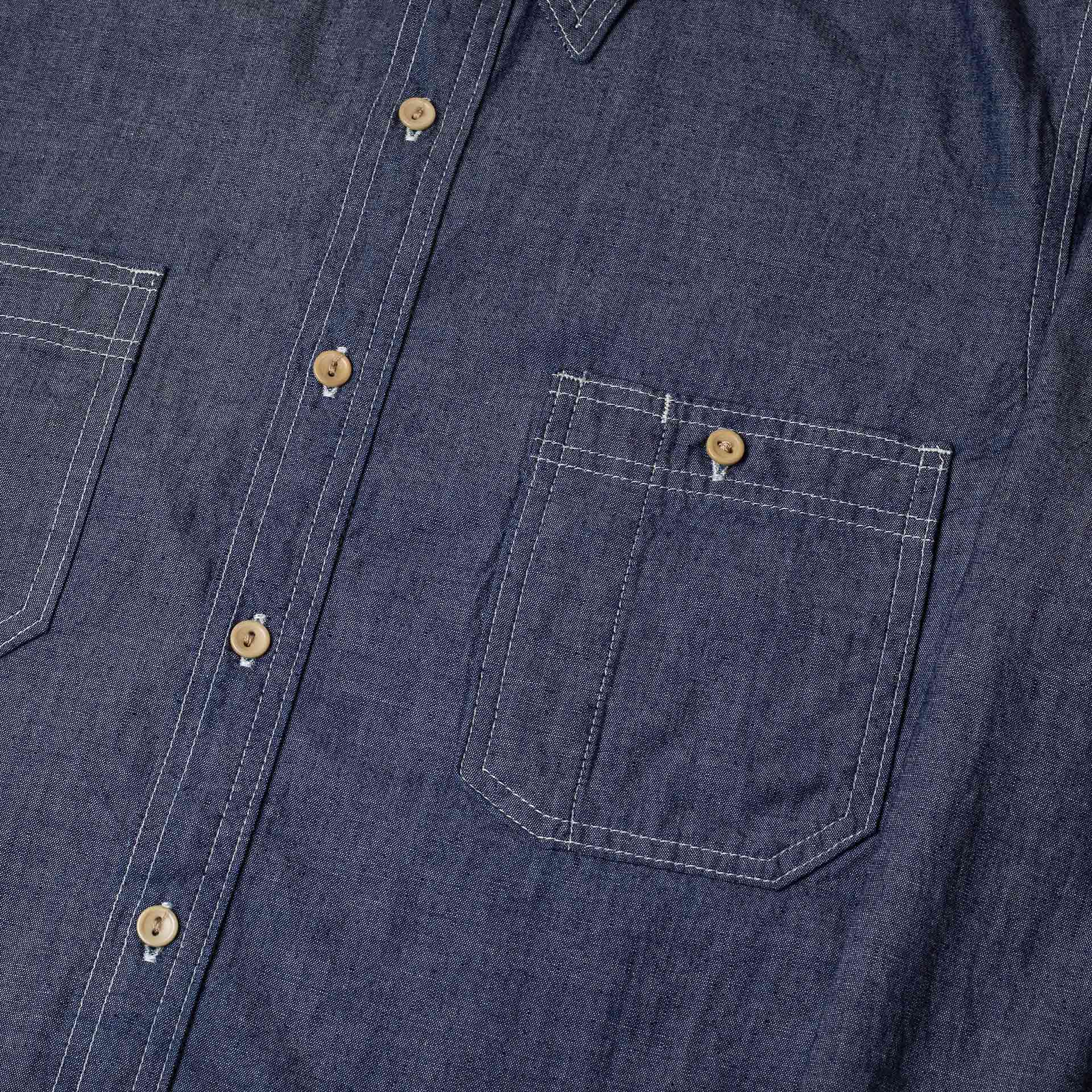 BWS-06 WORKER SHIRT 5 oz. dark indigo chambray | BENZAK – Benzak