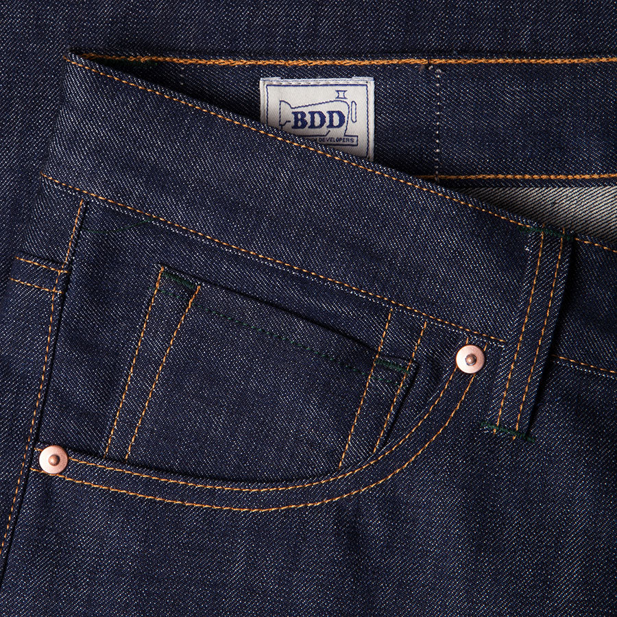 men's slim fit italian selvedge denim jeans | indigo | benzak | B-01 SLIM 11.5 oz. natural indigo eco denim | berto industria tessile | 100% organic cotton | sustainability | coin pocket