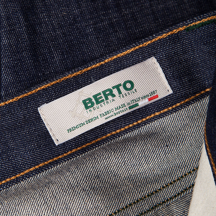 men's slim fit italian selvedge denim jeans | indigo | benzak | B-01 SLIM 11.5 oz. natural indigo eco denim | berto industria tessile | 100% organic cotton | sustainability | label | branding 