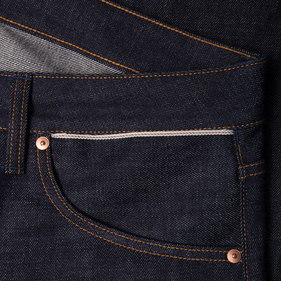 men's slim fit japanese selvedge denim jeans | indigo | benzak B-01 SLIM 15.5 oz. Kojima selvedge | Collect Mills | hidden sixth pocket | hidden 6th pocket