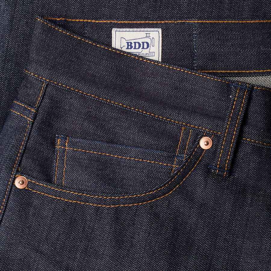 men's straight fit italian selvedge denim jeans | indigo | benzak | B-02 STRAIGHT special #2 15 oz. vintage indigo selvedge | candiani | coin pocket
