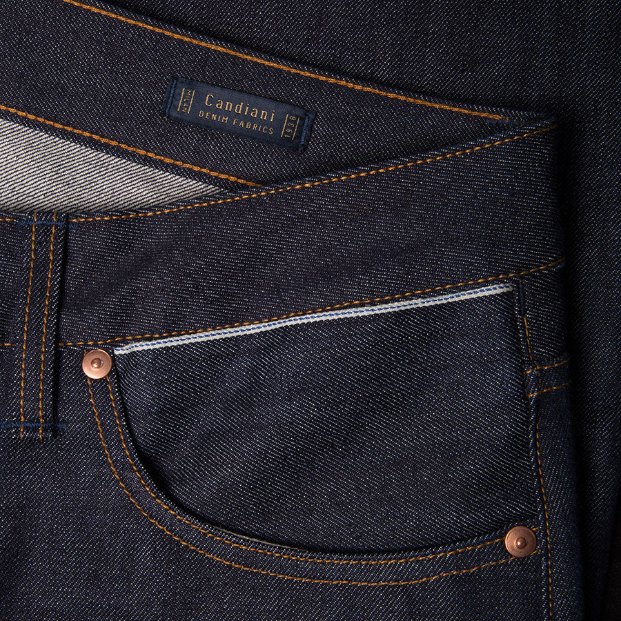 men's tapered fit italian selvedge denim jeans | indigo | benzak | B-03 TAPERED special #2 15 oz. vintage indigo selvedge | candiani | hidden 6th pocket | hidden sixth pocket