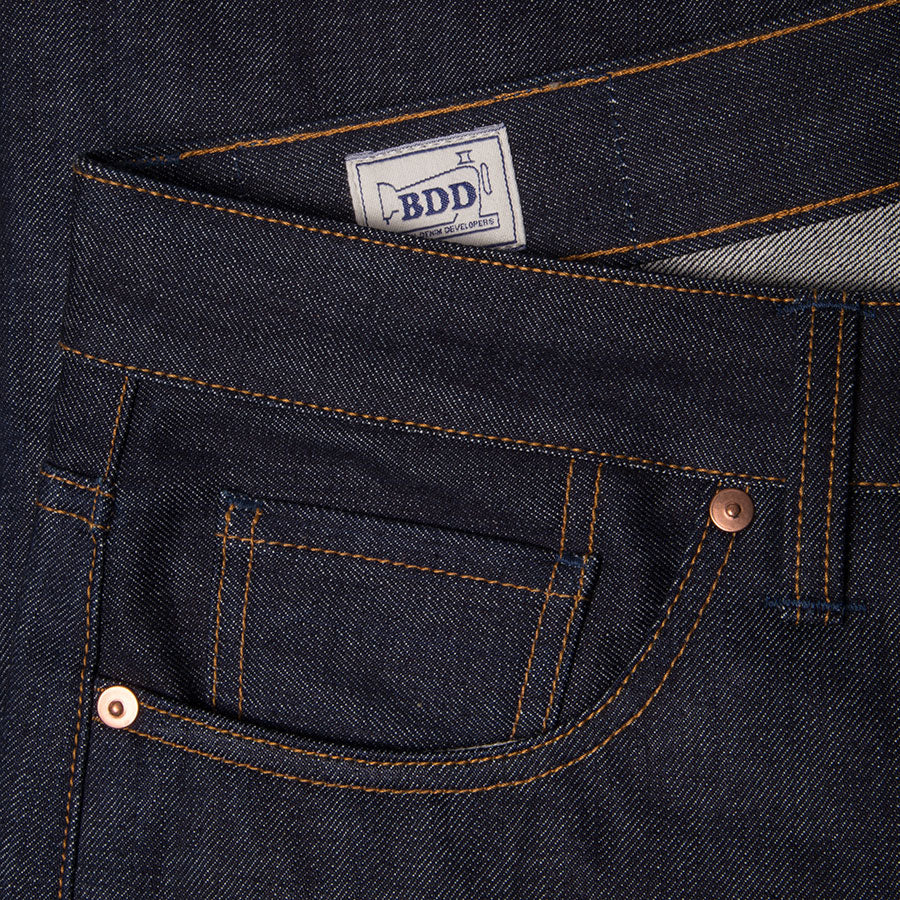 men's tapered fit italian selvedge denim jeans | indigo | benzak | B-03 TAPERED special #2 15 oz. vintage indigo selvedge | candiani | coin pocket