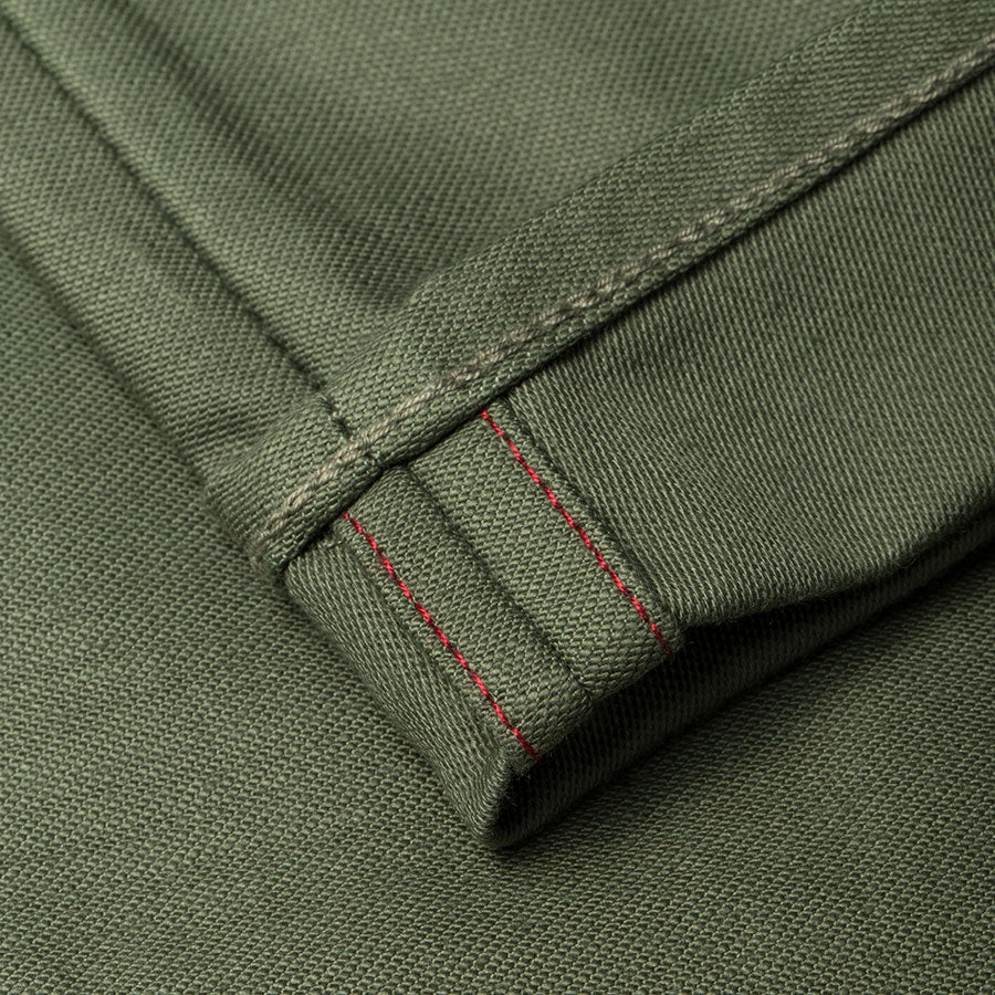 men's tapered fit chino | sateen | BC-01 TAPERED CHINO 10 oz. army green military twill | benzak | made in japan