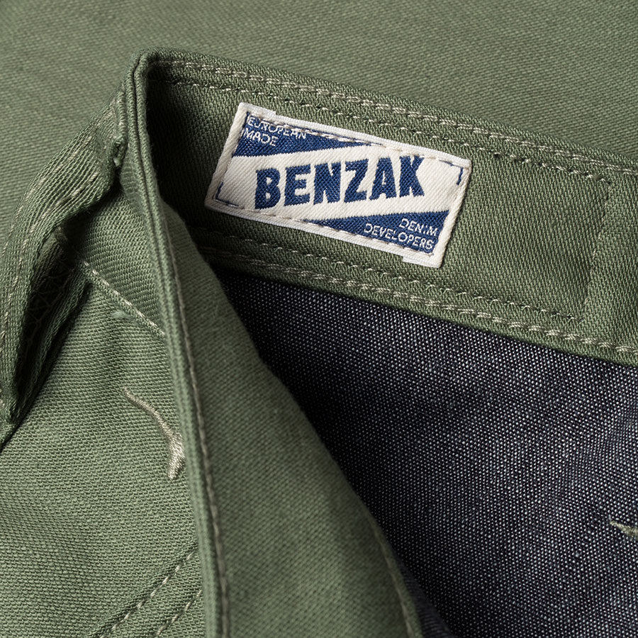 men's tapered fit chino | sateen | BC-01 TAPERED CHINO 10 oz. army green military twill | benzak | casual style