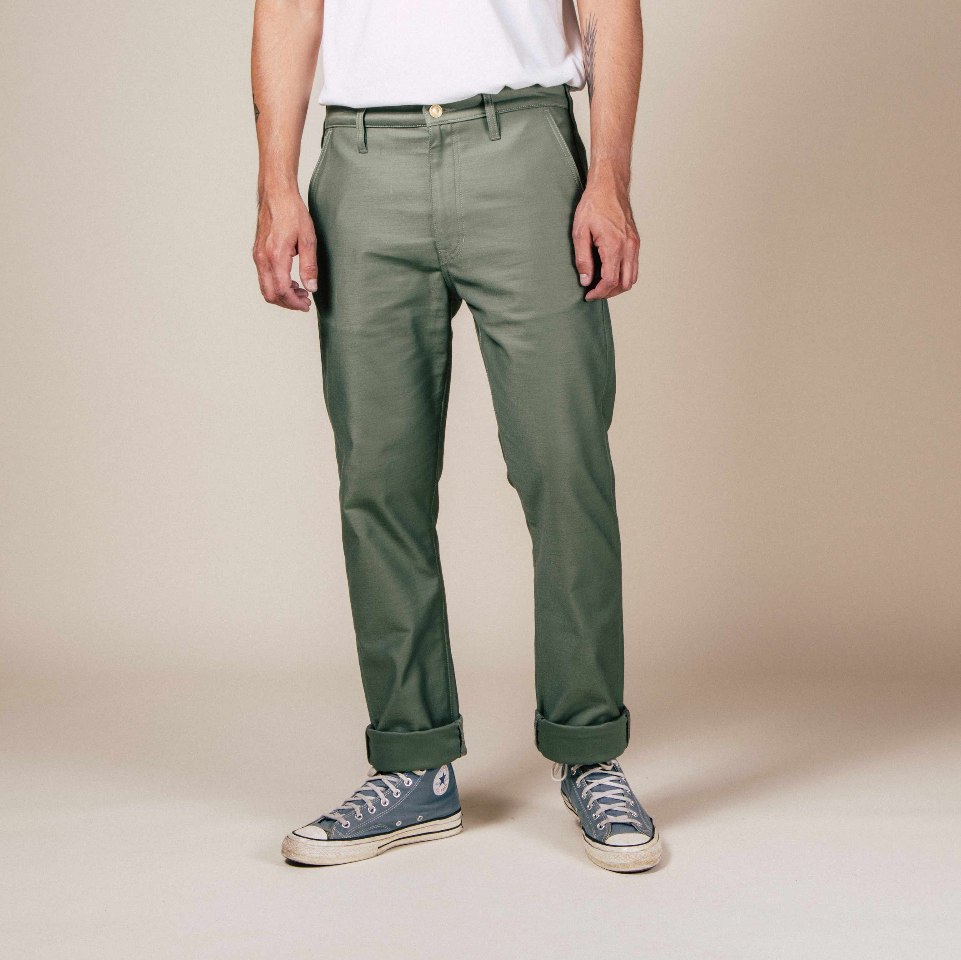 GREEN MEN'S PANTS DENING CARGOBEACH GARDEN - Men's apparel PULLIN