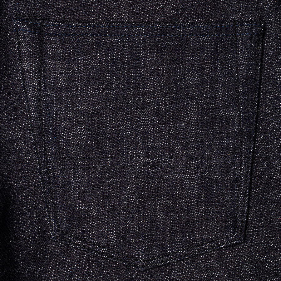 men's slim fit japanese selvedge denim jeans | slubby | made in japan | benzak BDD-006 super slub 18 oz. RHT | back pocket arc