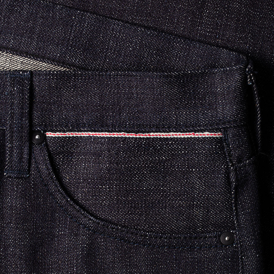 men's slim fit japanese selvedge denim jeans | slubby | made in japan | benzak BDD-006 super slub 18 oz. RHT | hidden 6th pocket | hidden sixth pocket 