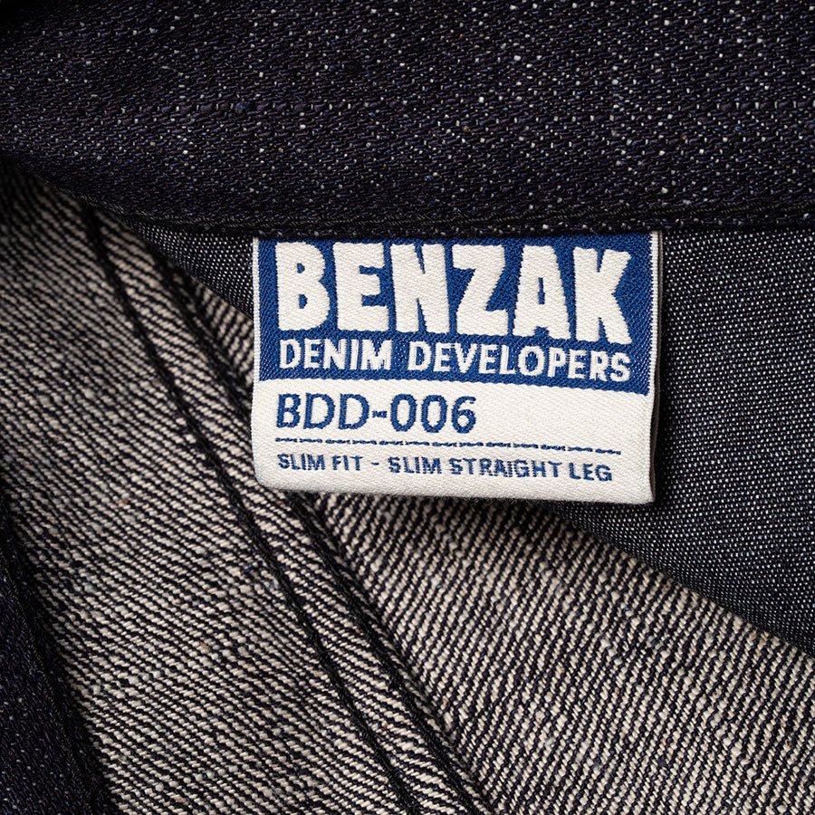 men's slim fit japanese selvedge denim jeans | slubby | made in japan | benzak BDD-006 super slub 18 oz. RHT | inside label