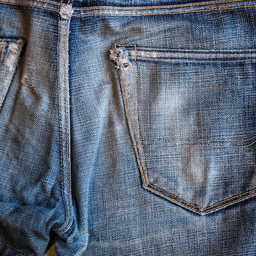 men's tapered fit japanese selvedge denim jeans | indigo | made in japan | benzak BDD-711 heavy slub 16 oz. RHT | faded
