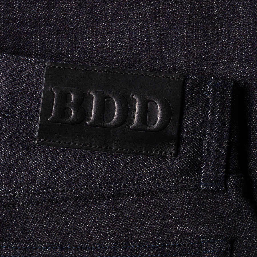 men's tapered fit japanese selvedge denim jeans | slubby | made in japan | benzak BDD-711 super slub 18 oz. RHT | leather patch