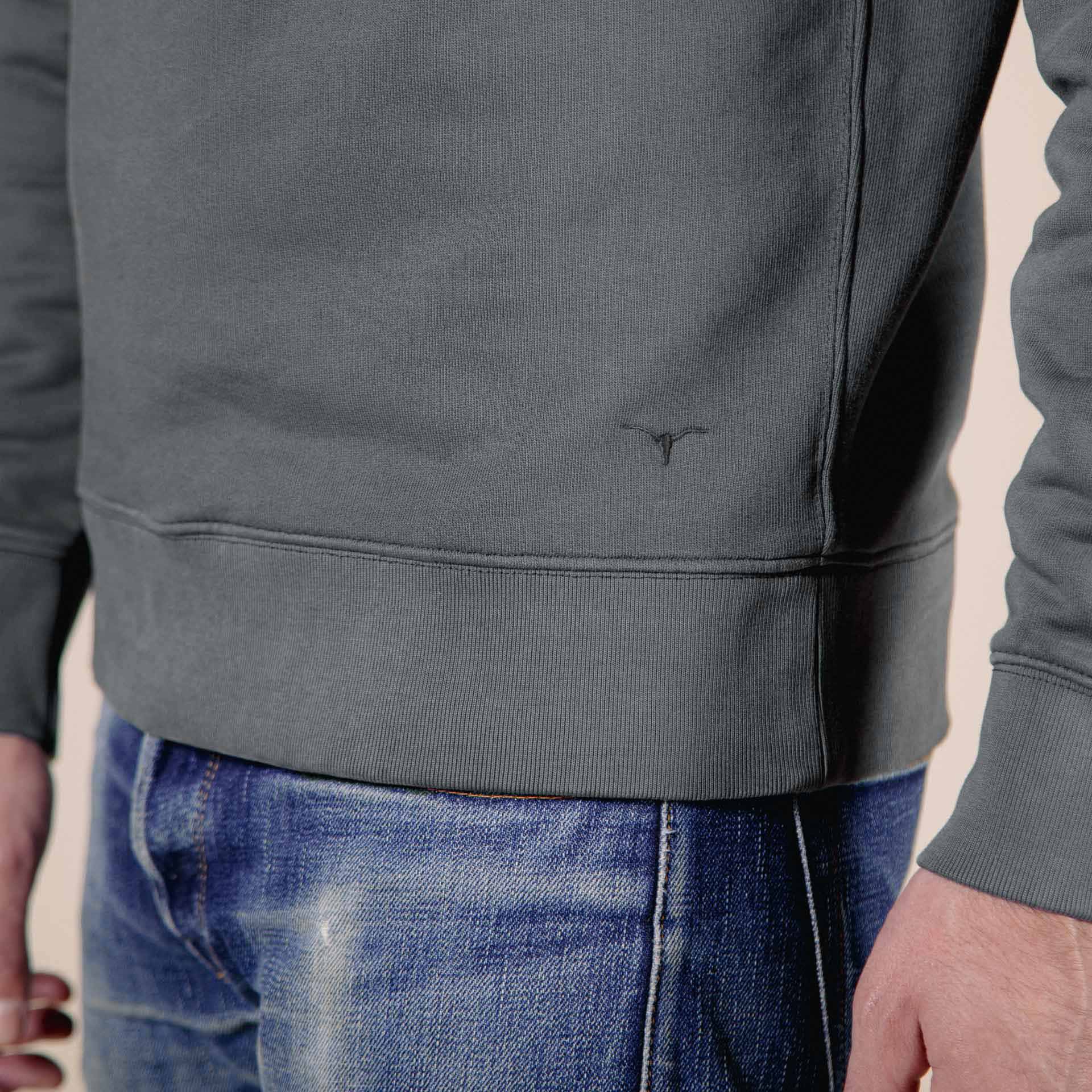 BS-09 CREW NECK SWEAT stone garment dyed brushed fleece